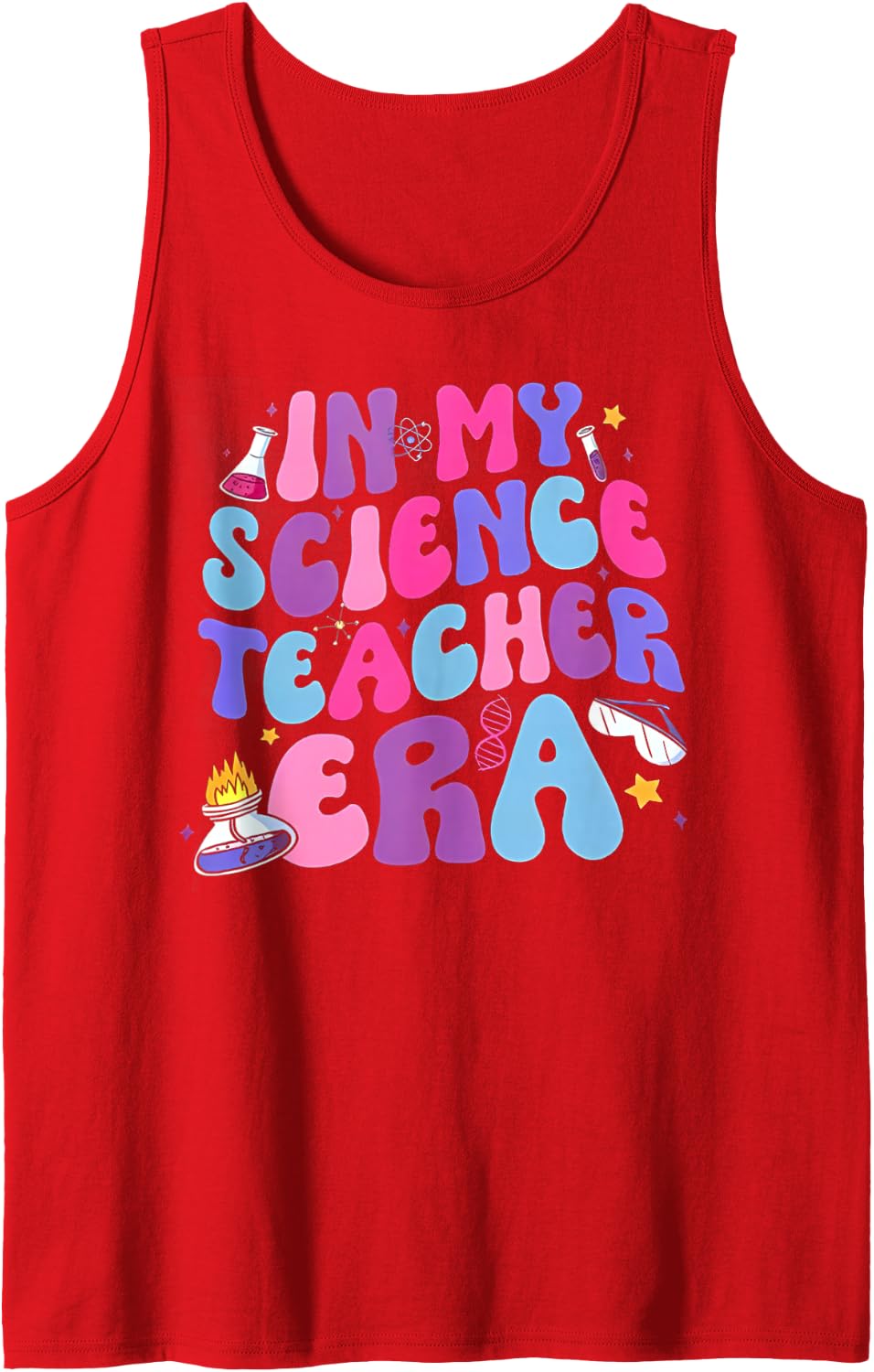 in My Science Teacher Era Teacher Sleeveless Tank Top - Red