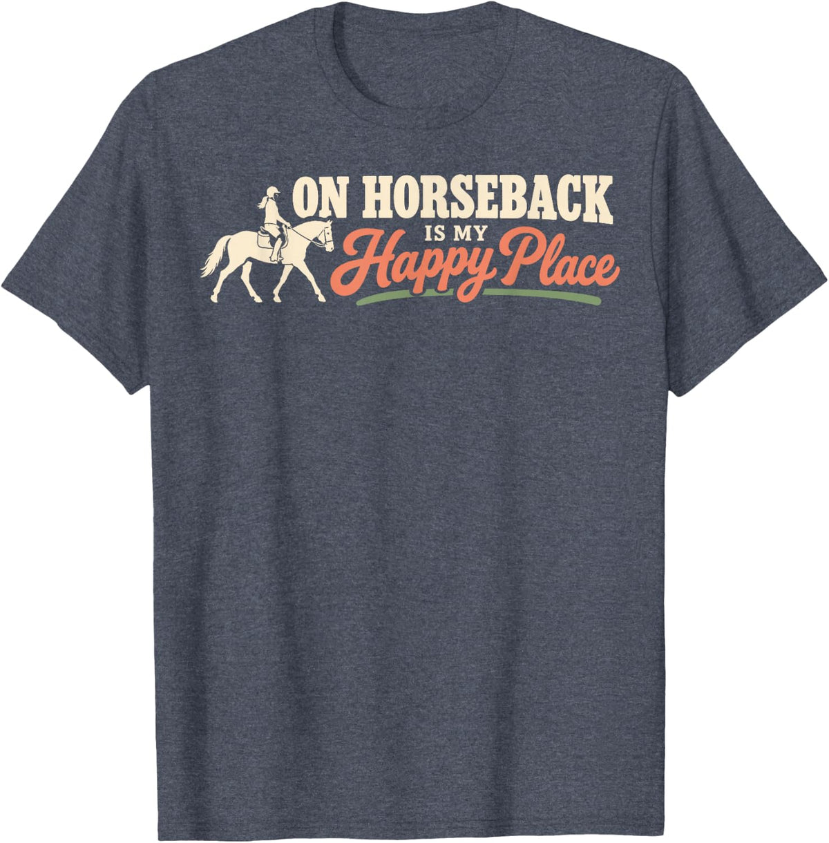 Horseback Rider Horse Riding Equestrian T-Shirt - Heather Blue