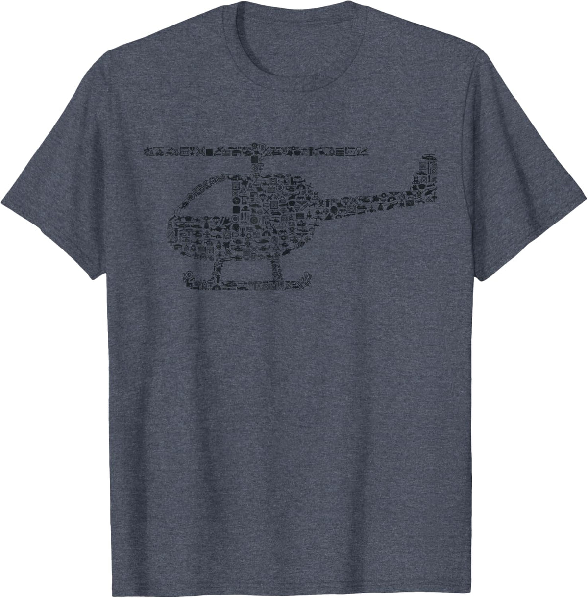 Helicopter Silhouette Icon Helicopter Pilot Gear Helicopter T-Shirt - Heather Blue