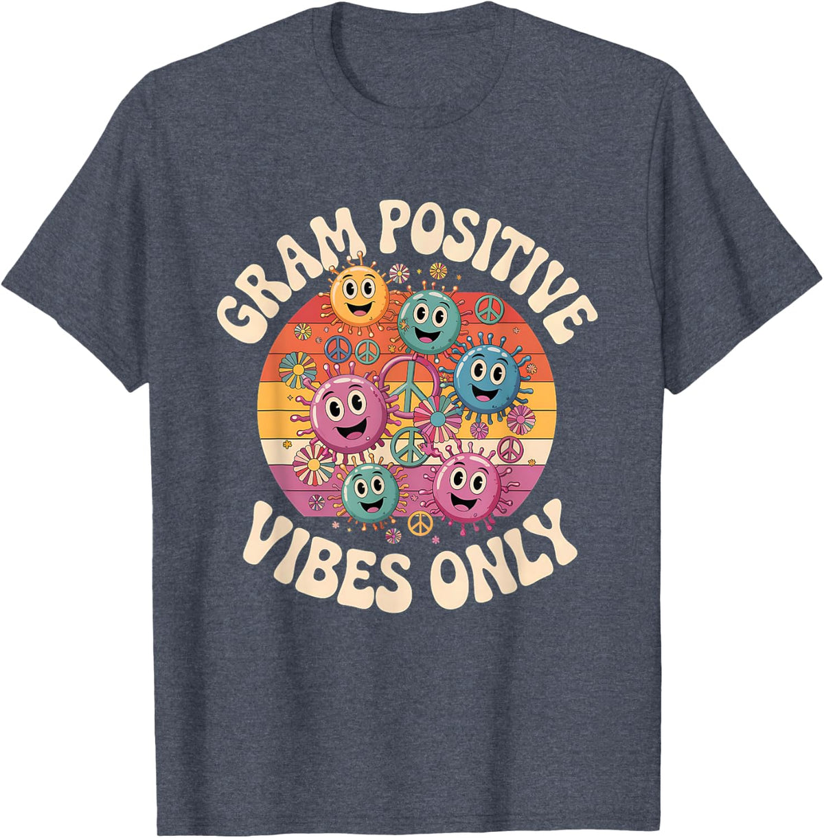 Microbiology Lab Love Gram Biology Teacher Lab Tech T-Shirt - Heather Blue