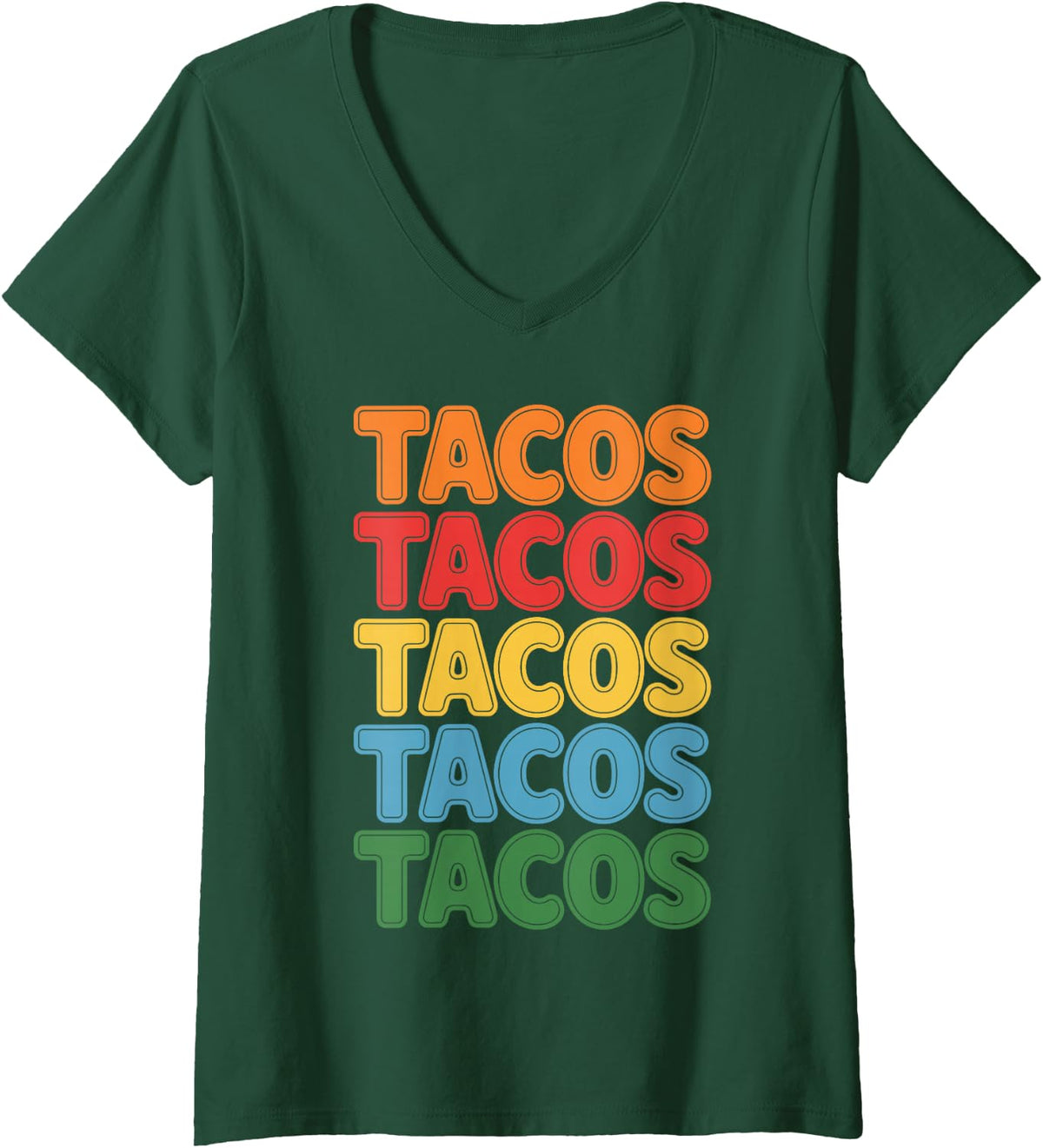 Women's Funny Taco Design for Men Women Cinco De Mayo Taco Tuesday V-Neck T-Shirt - Dark Green