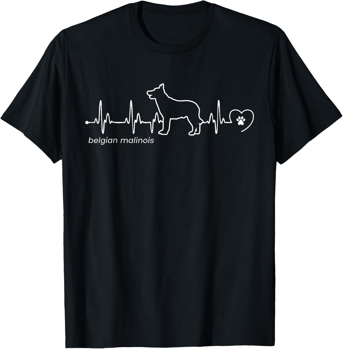 Belgian Malinois Heartbeat - Belgian Malinois T-Shirt - Black