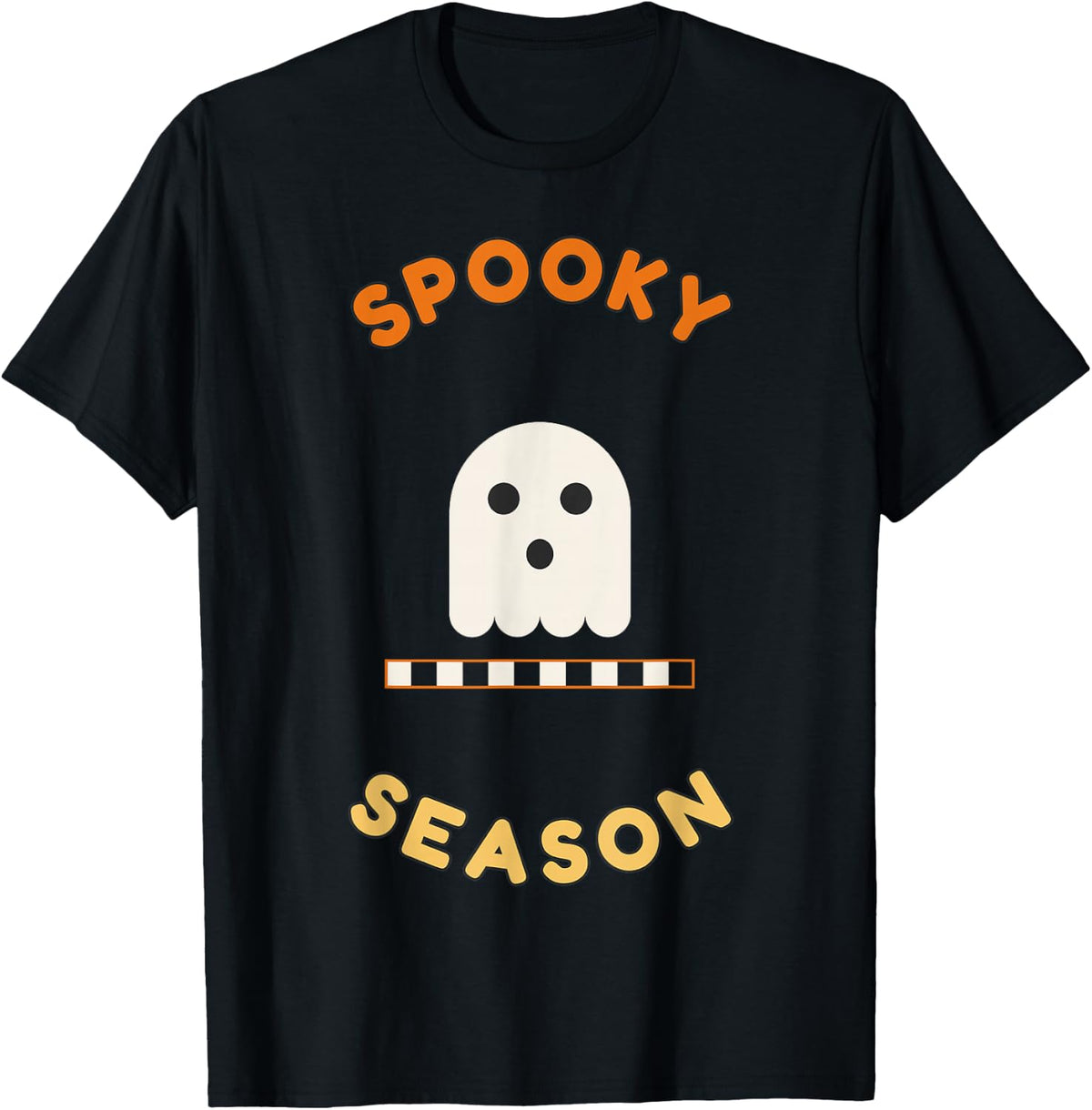 Spooky Season Ghost Retro Halloween Design Gift T-Shirt - Black