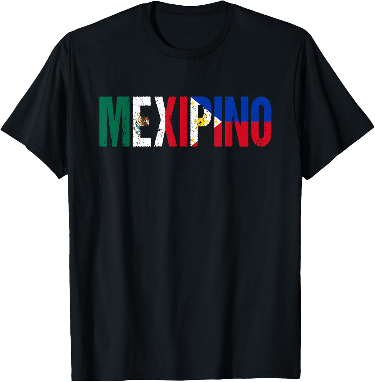 Mexipino Mexico Philippines Flag Ancestery Filipino Mexican T-Shirt - Black