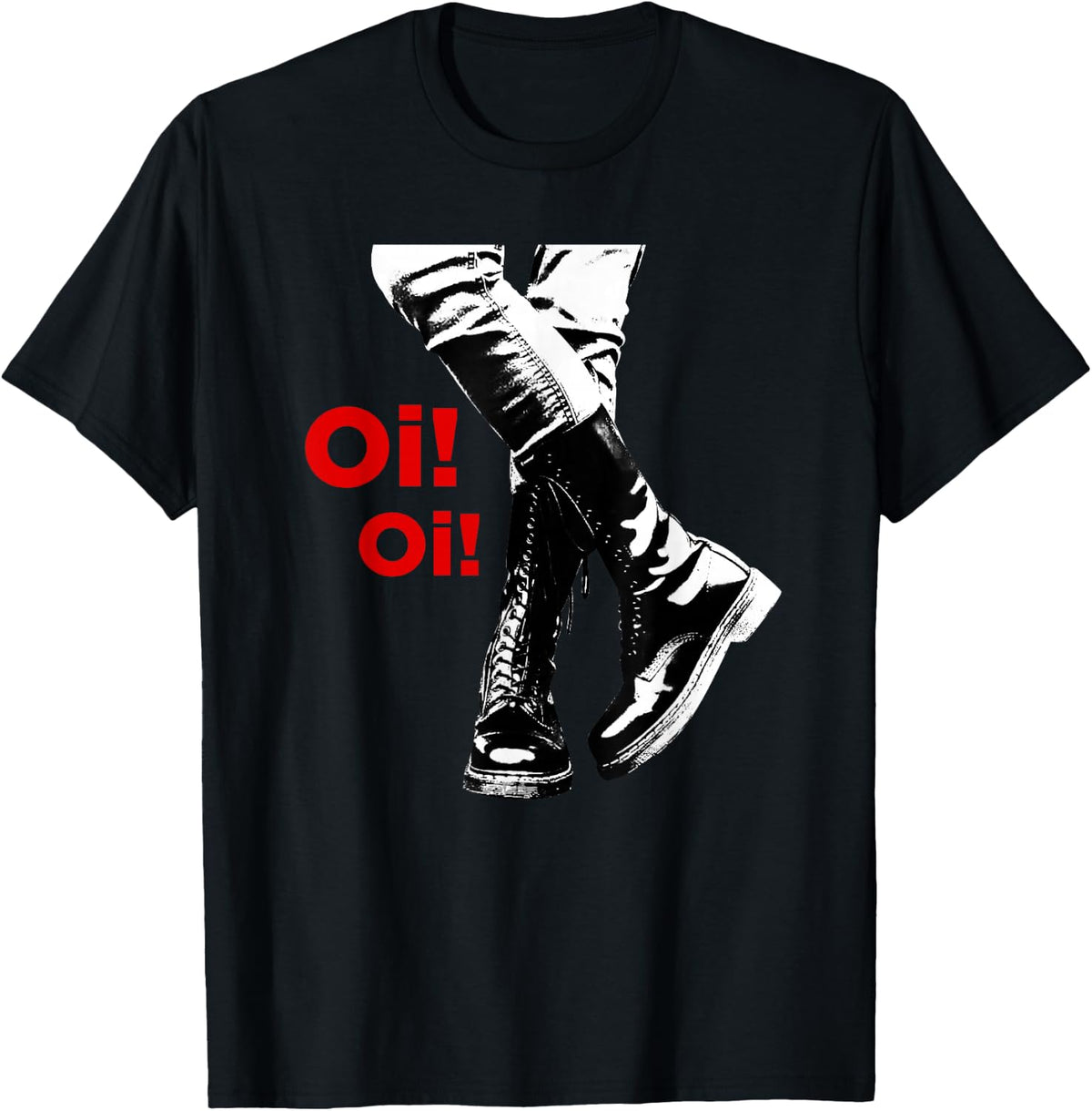 "Oi Oi" Skinhead, Ska, Street Punk, Hardcore Punk T-Shirt - Black