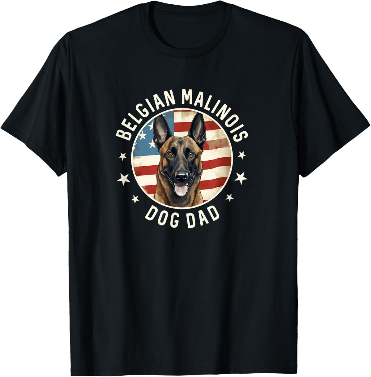 Belgian Malinois Gifts For Men, Belgian Malinois Dog Dad T-Shirt - Black