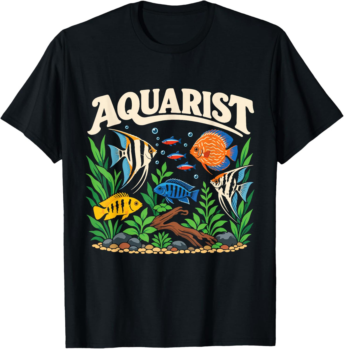Aquarist Tropical Fish Freshwater Aquarium Lover T-Shirt - Black