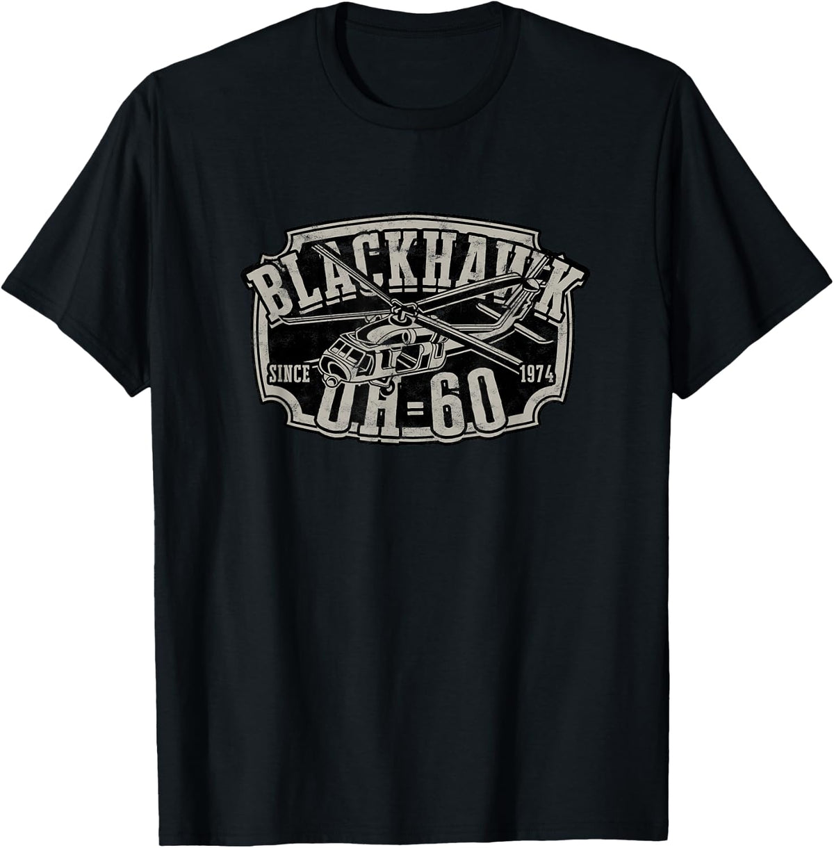 Uh 60 Blackhawk Since 1974 - helicopter T-Shirt - Black