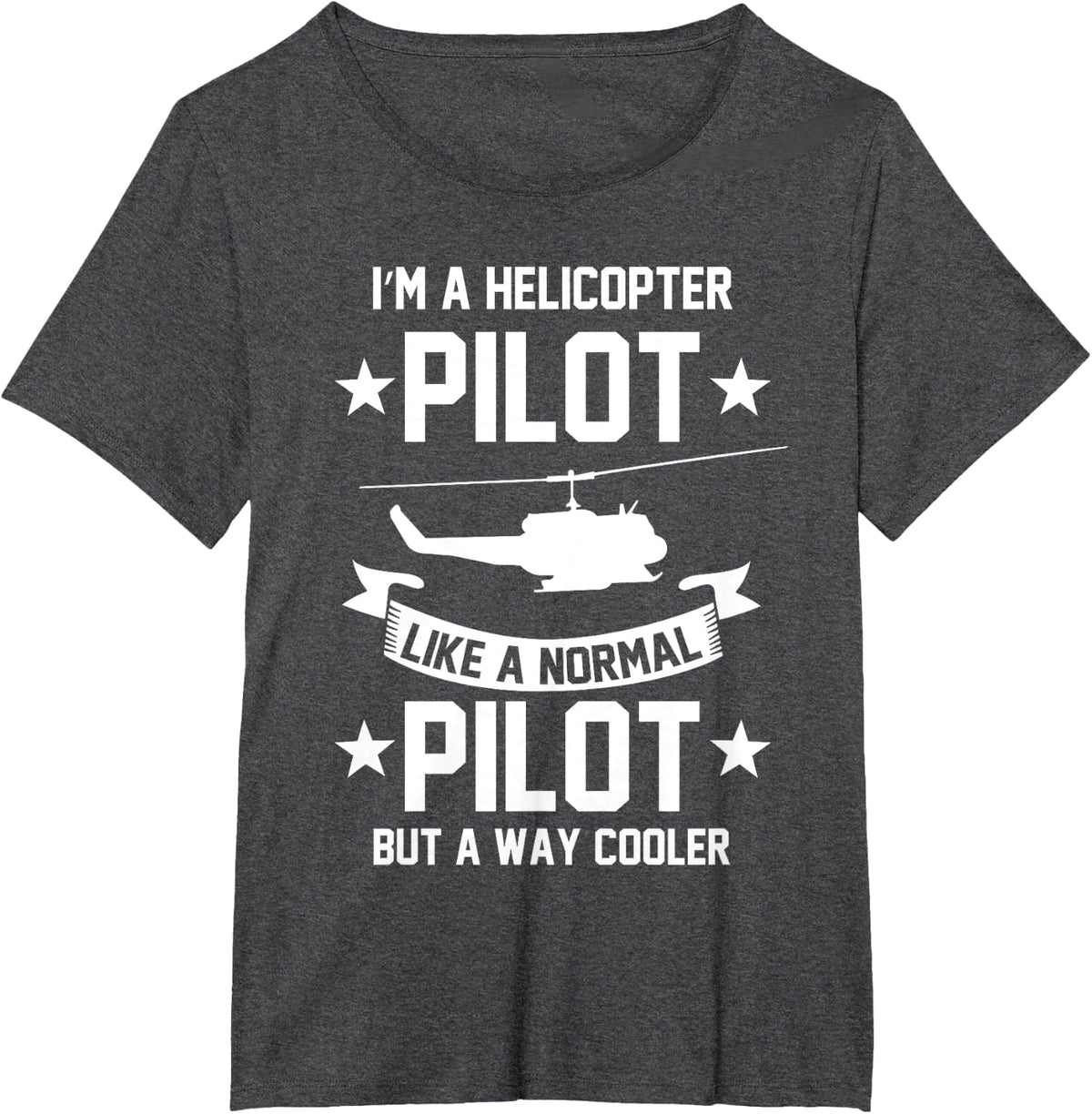Helicopter Pilot Plane Flying Aviation Aircraft T-Shirt - Dark Heather Grey