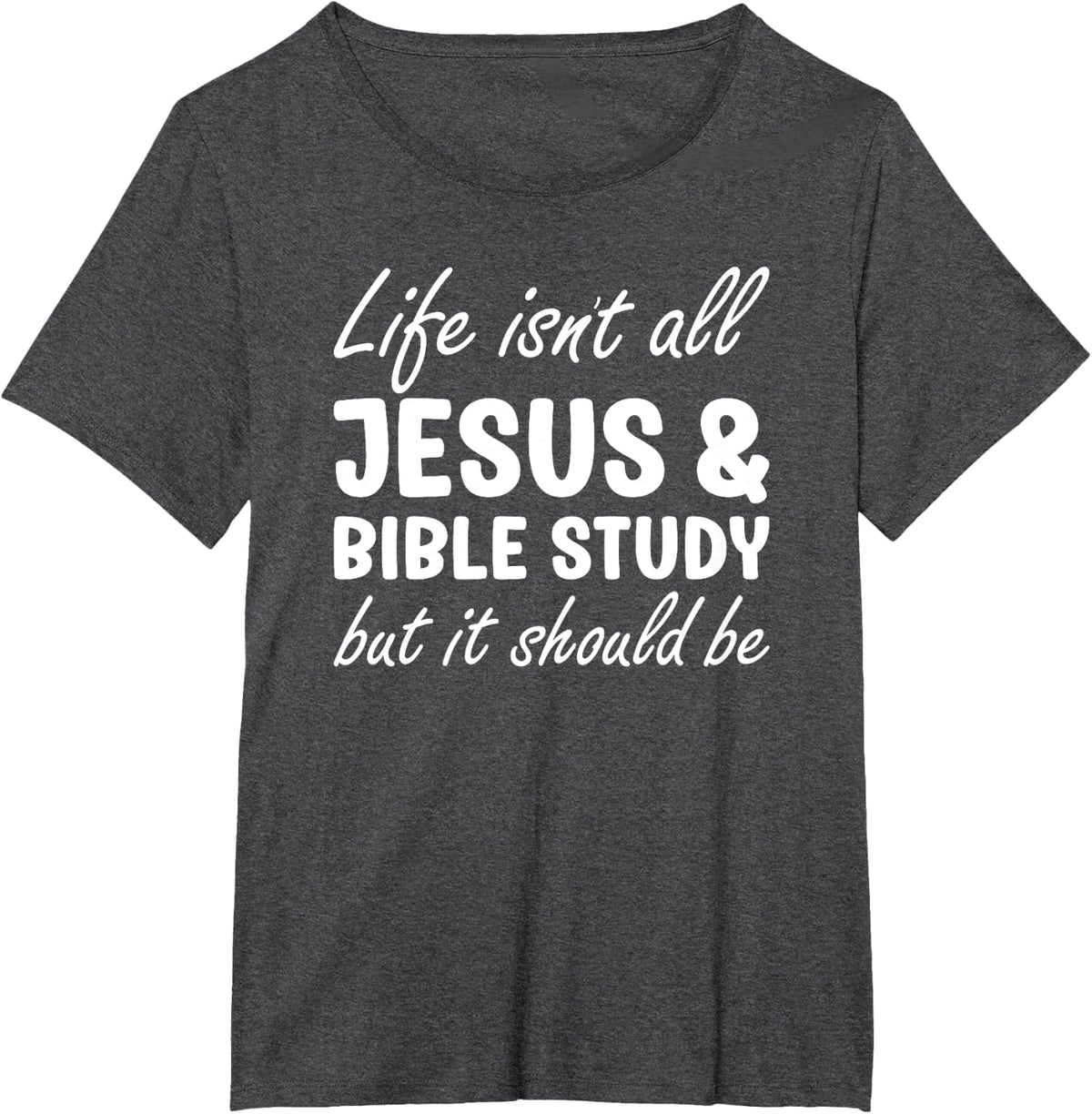 Bible Study for Men or Women I Love Bible Study and Jesus T-Shirt - Dark Heather Grey