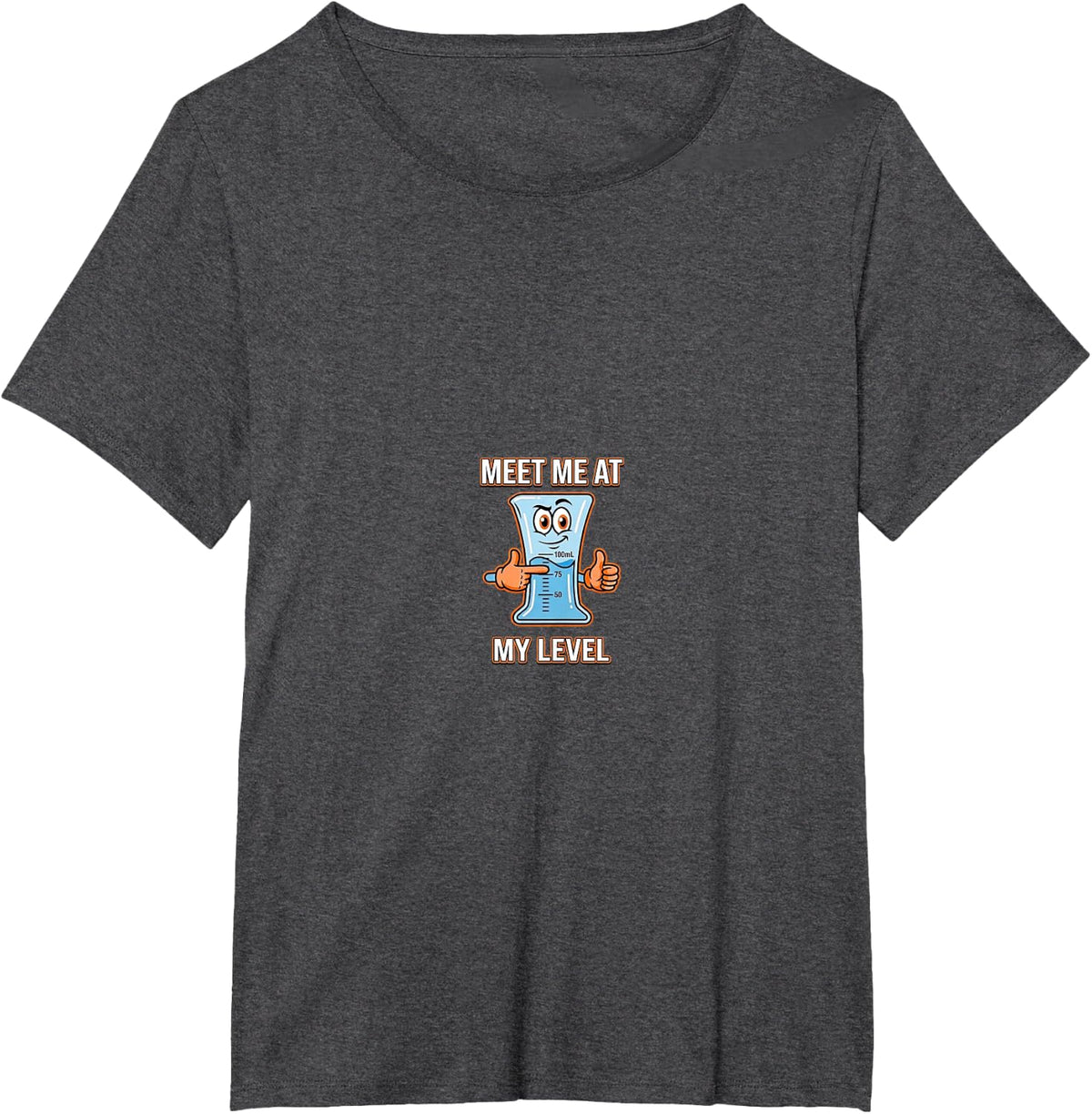Funny Science Teacher Chemistry Lab Meniscus STEM T-Shirt - Dark Heather Grey