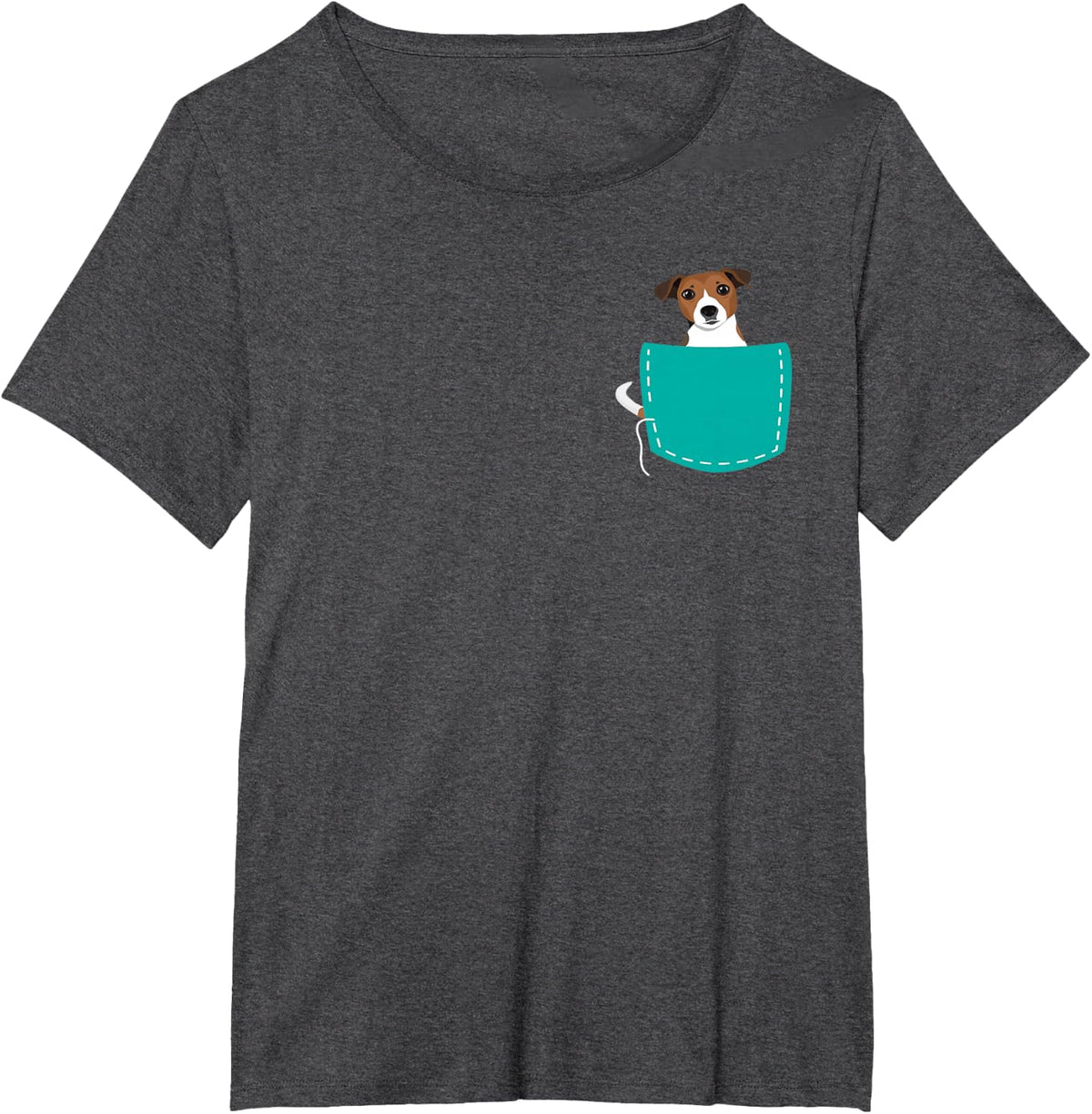 Jack Russell Dog In A Pocket - Dog Owner Animal Whisperer T-Shirt - Dark Heather Grey