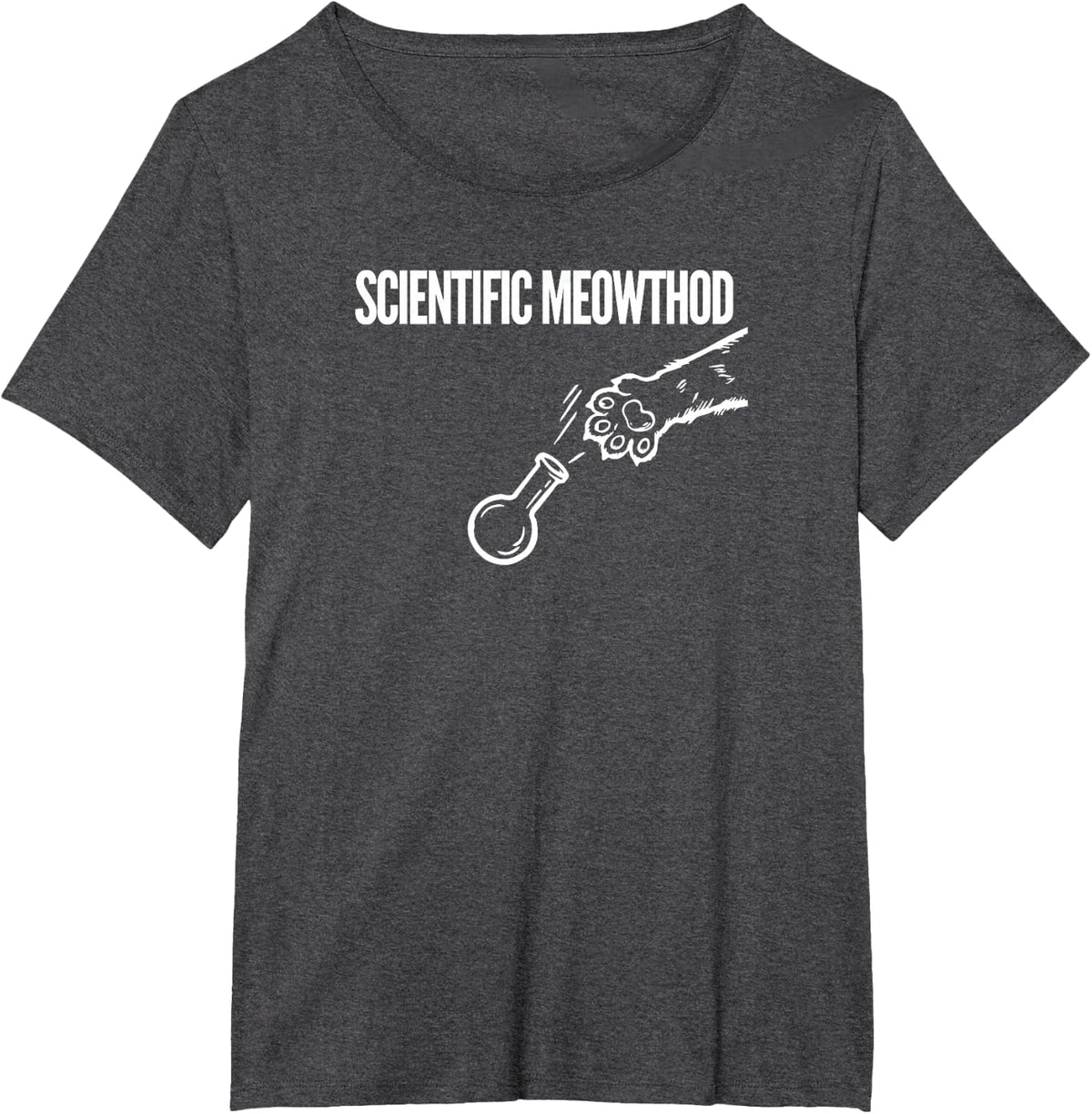 Scientific Meowthod Funny Cat Science Joke for STEM Students T-Shirt - Dark Heather Grey