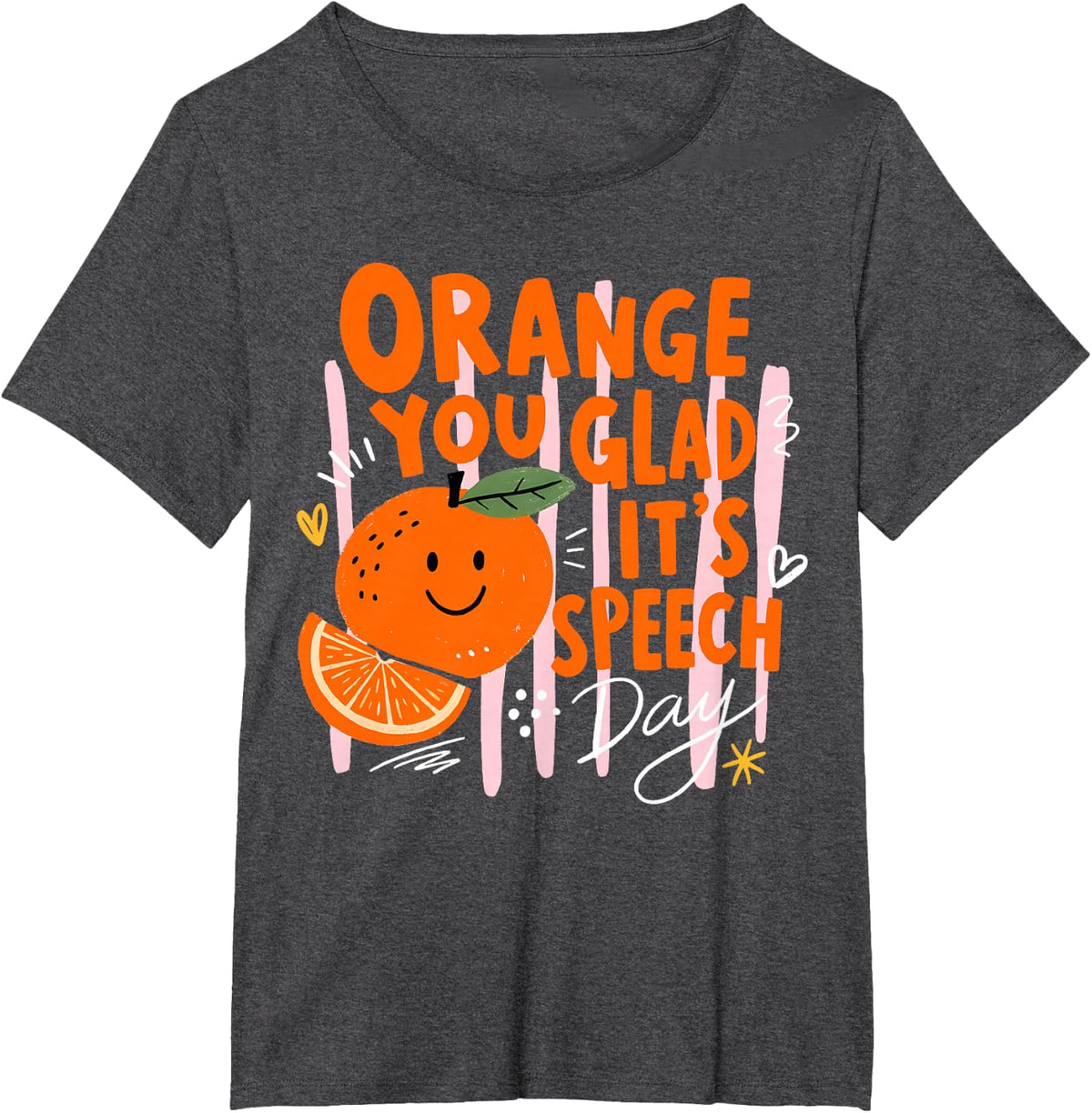 Speech Therapy SLP Orange You Glad It's Speech Day Kids T-Shirt - Dark Heather Grey
