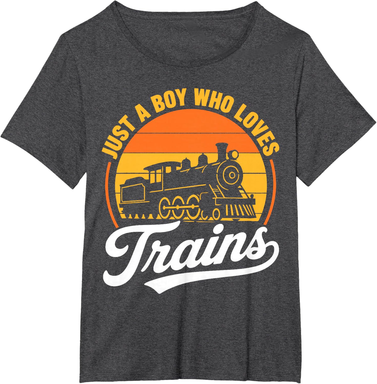Model Railway Hobby Train Dad Boy Grandpa Railroad T-Shirt - Dark Heather Grey