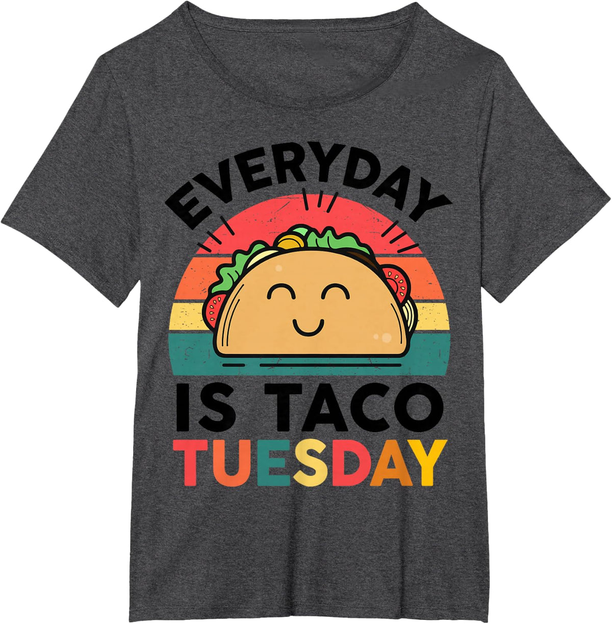 Funny Everyday Is Taco-Tuesday Toddler Boy Kids Cute Retro T-Shirt - Dark Heather Grey