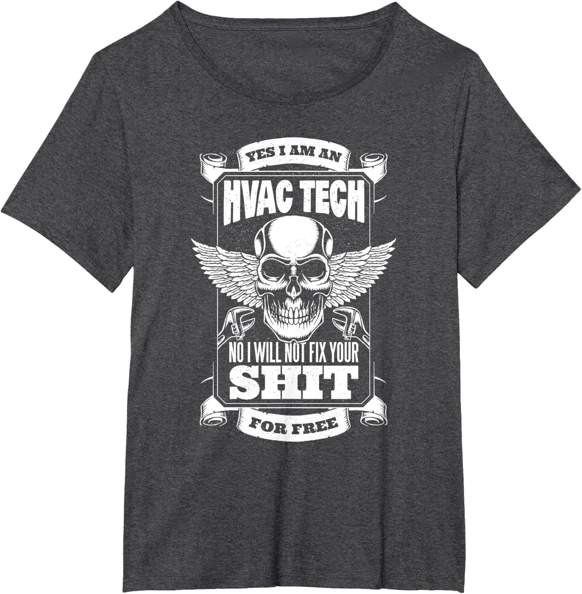 HVAC Tech Cooling Heating Refrigeration Ventilation T-Shirt - Dark Heather Grey