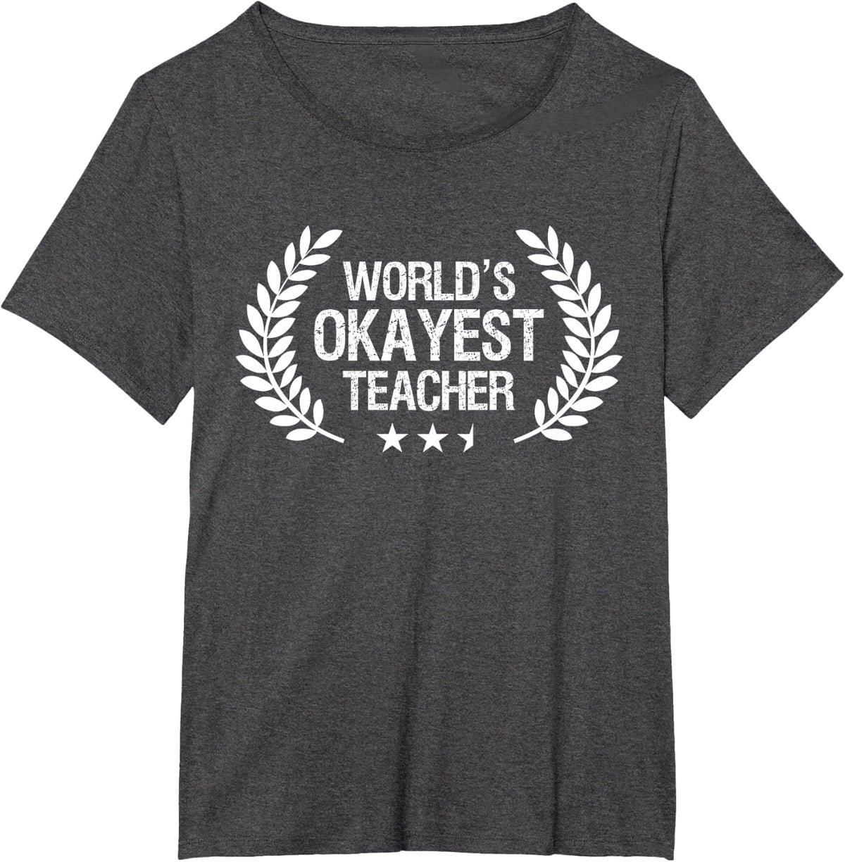 Funny Teacher Shirts World's Okayest Teacher School Humor T-Shirt - Dark Heather Grey