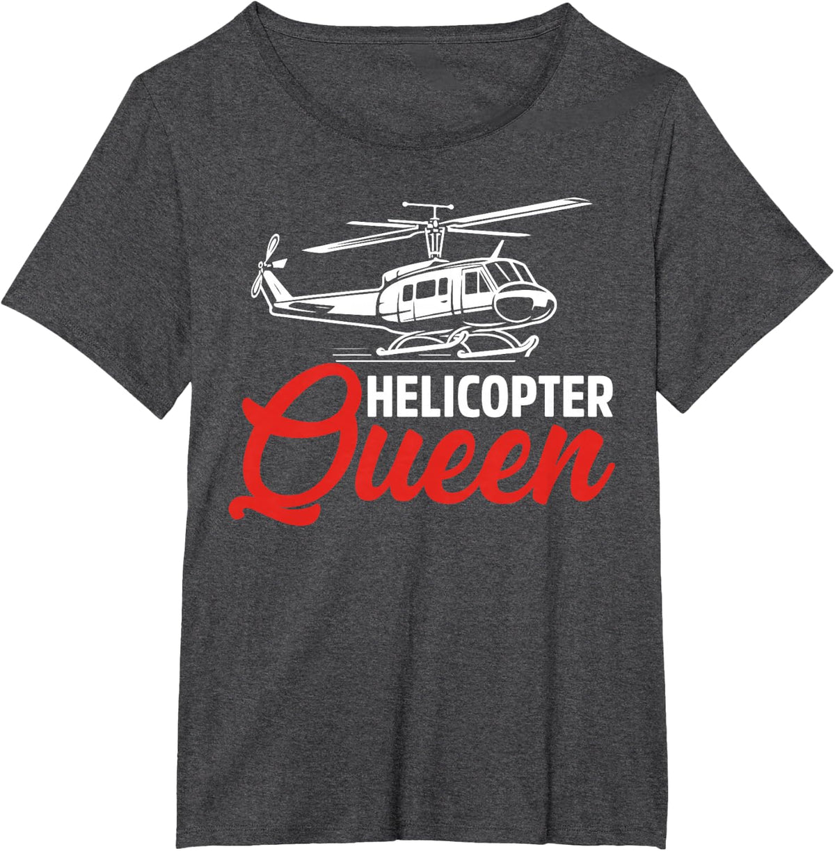 Helicopter Queen Helicopter T-Shirt - Dark Heather Grey