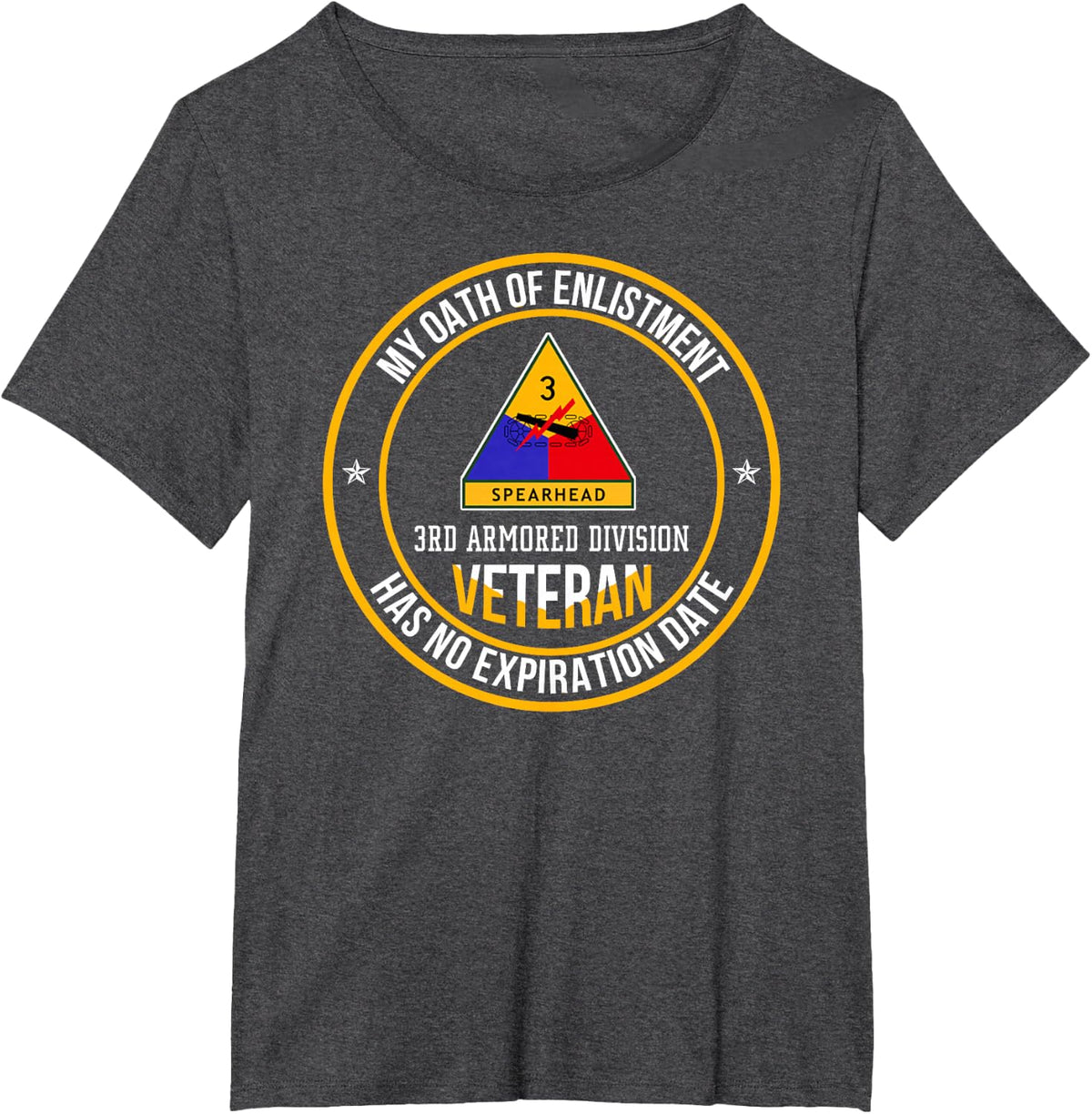 3rd Armored Division Veteran My Oath Of Enlistment Christmas T-Shirt - Dark Heather Grey