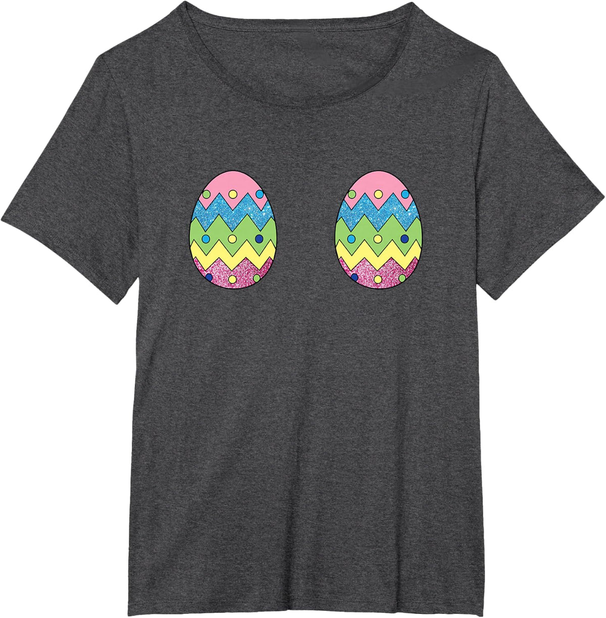 Glittery Easter Egg Boobs Shirt T-Shirt - Dark Heather Grey