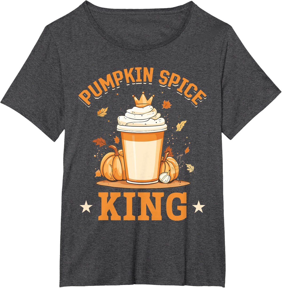 Pumpkin Spice Latte Fall Season Pumpkin spice King T-Shirt - Dark Heather Grey