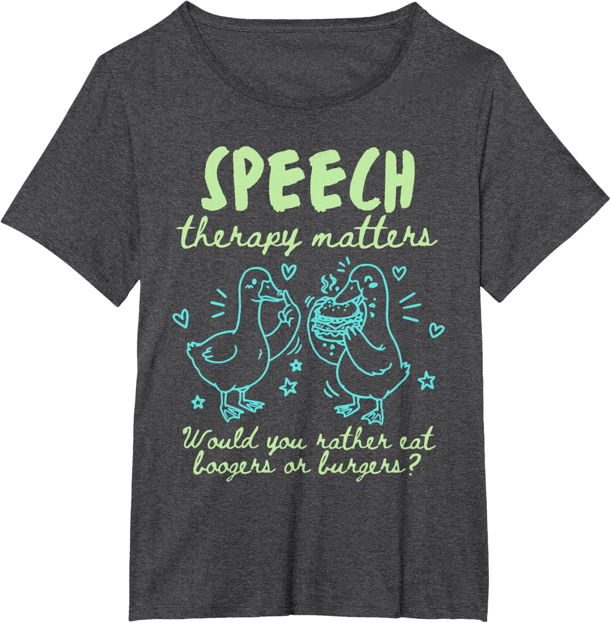 Speech Therapy Matters Goose SLP Speech Language Pathologist T-Shirt - Dark Heather Grey