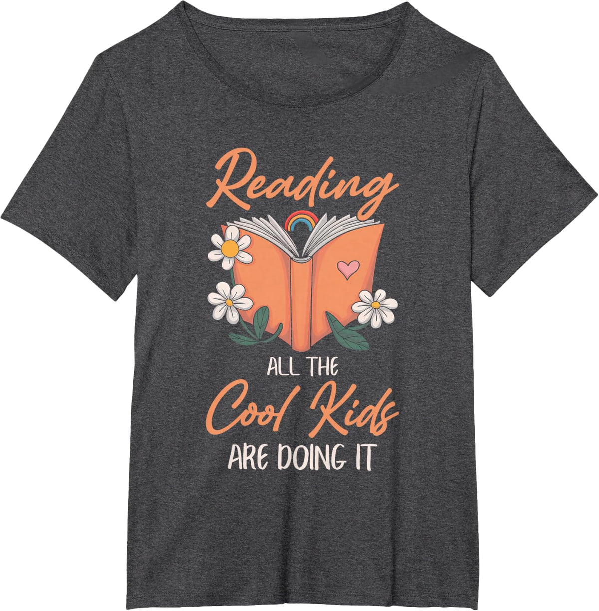 Kids Reading Cool Kids Read Books Young Reader Book Lover T-Shirt - Dark Heather Grey