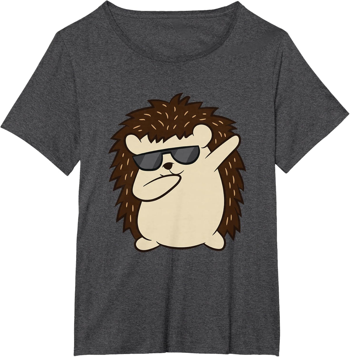 Dabbing Hedgehog Love Hedgehogs T-Shirt - Dark Heather Grey