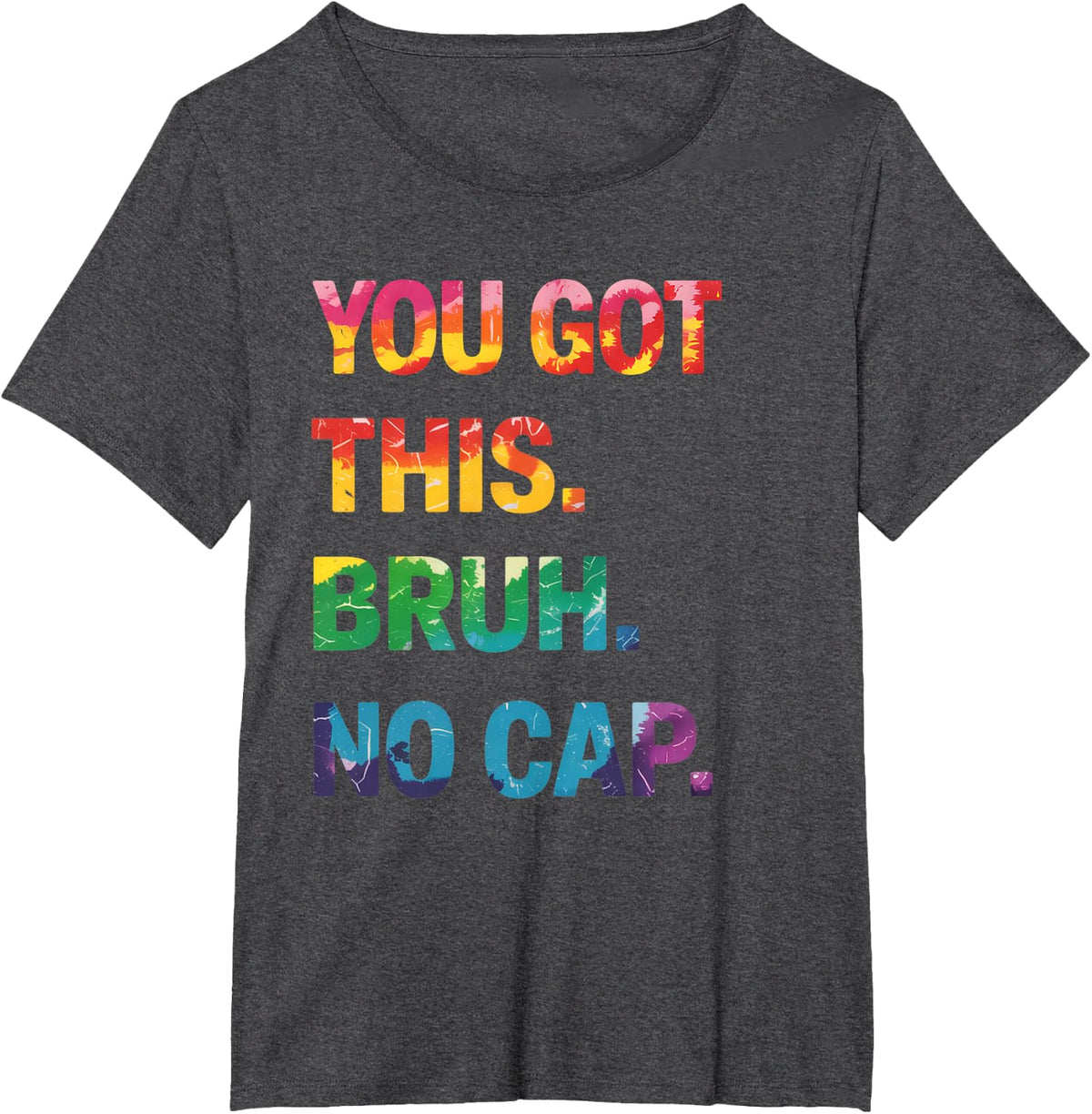 Bruh It's Test Day You Got This No Cap Testing Day Teacher T-Shirt - Dark Heather Grey