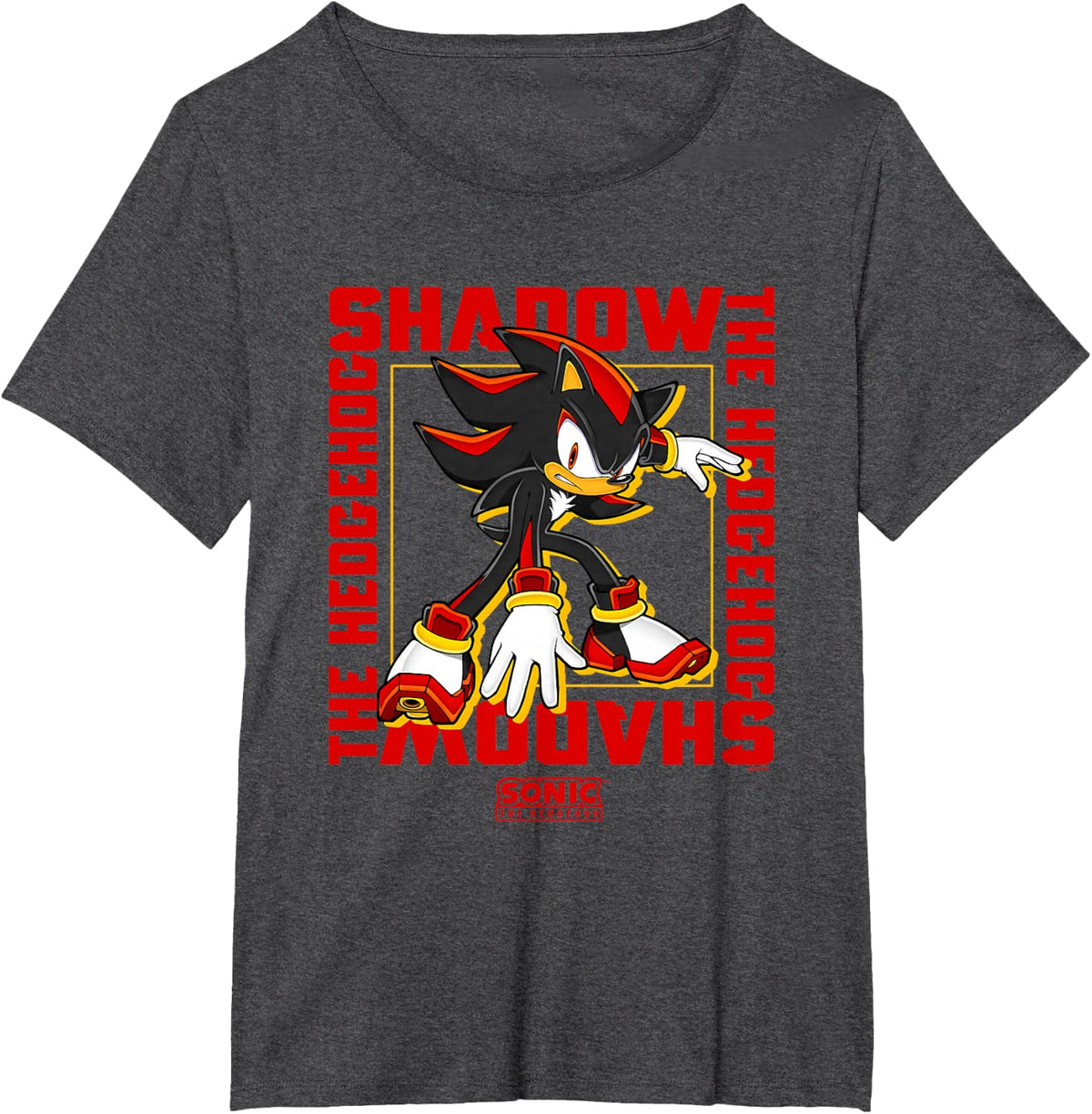 Sonic The Hedgehog Shadow The Hedgehog Epic Portrait T-Shirt - Dark Heather Grey