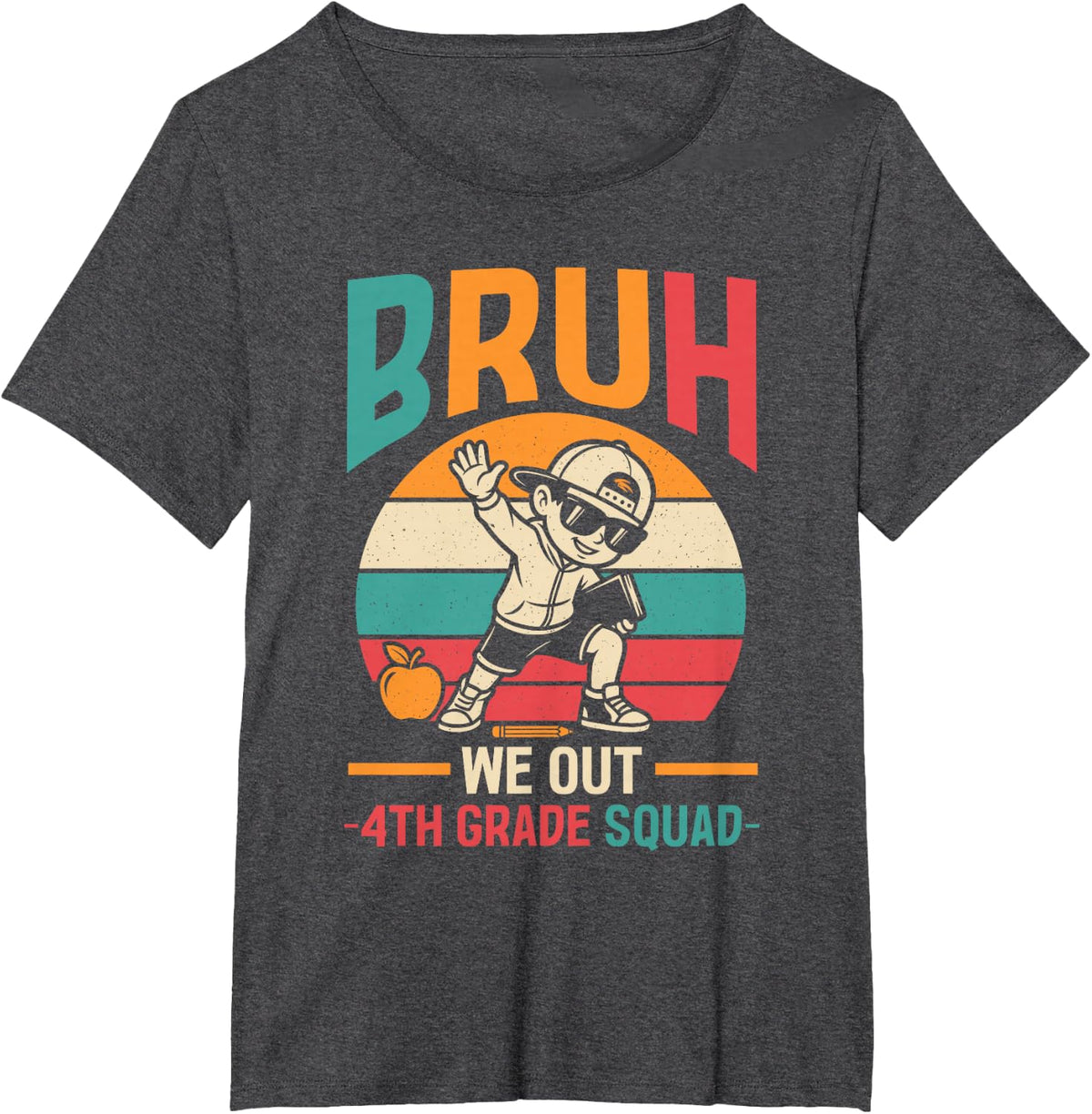 4th Grade Squad Graduation End of School T-Shirt - Dark Heather Grey