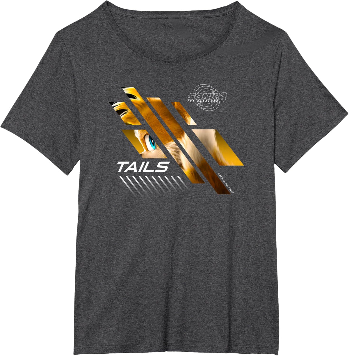 Sonic The Hedgehog 3 - Tails T-Shirt - Dark Heather Grey