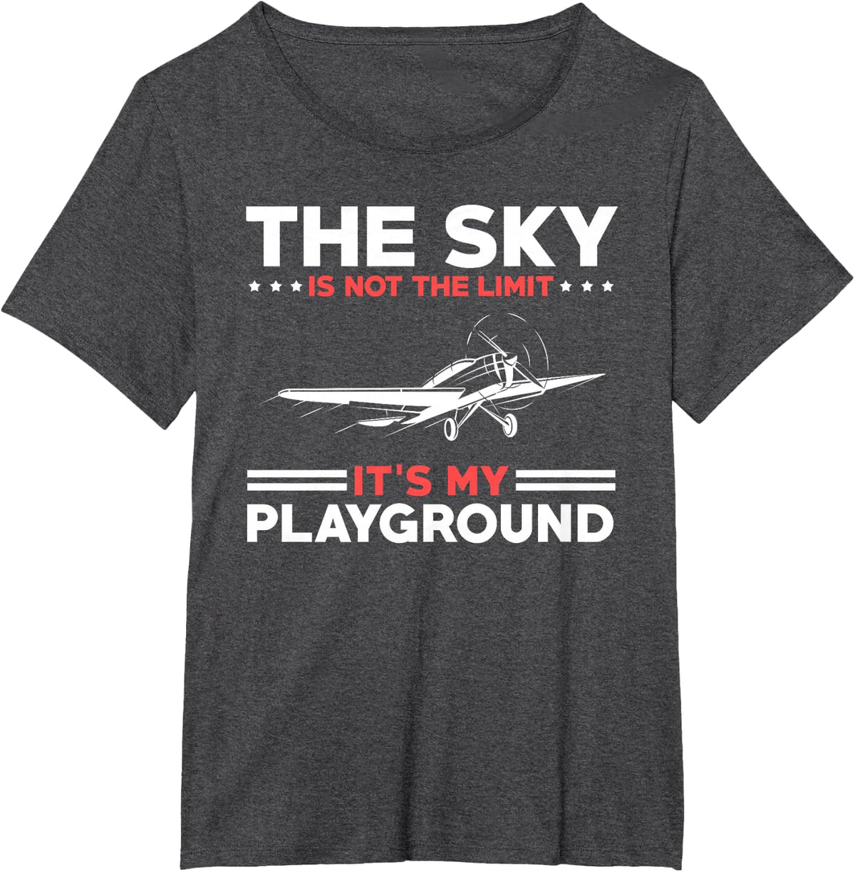 Sky is Not The Limit It's My Playground Retro Pilot Present T-Shirt - Dark Heather Grey