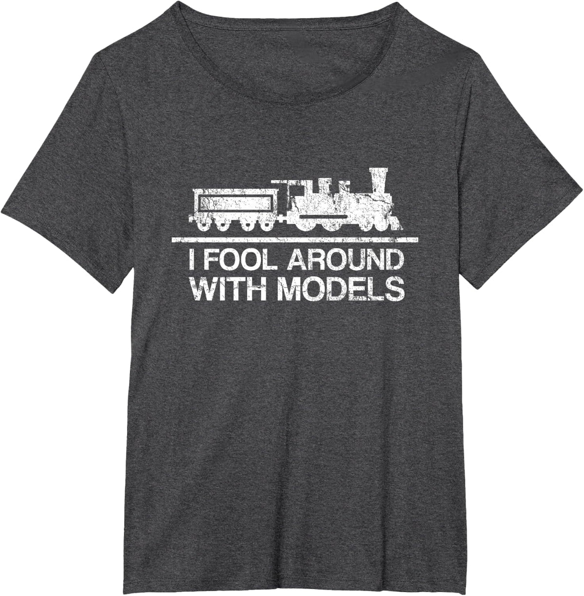 I Fool with Models Train Toy Hobby Train Lover Gift T-Shirt - Dark Heather Grey