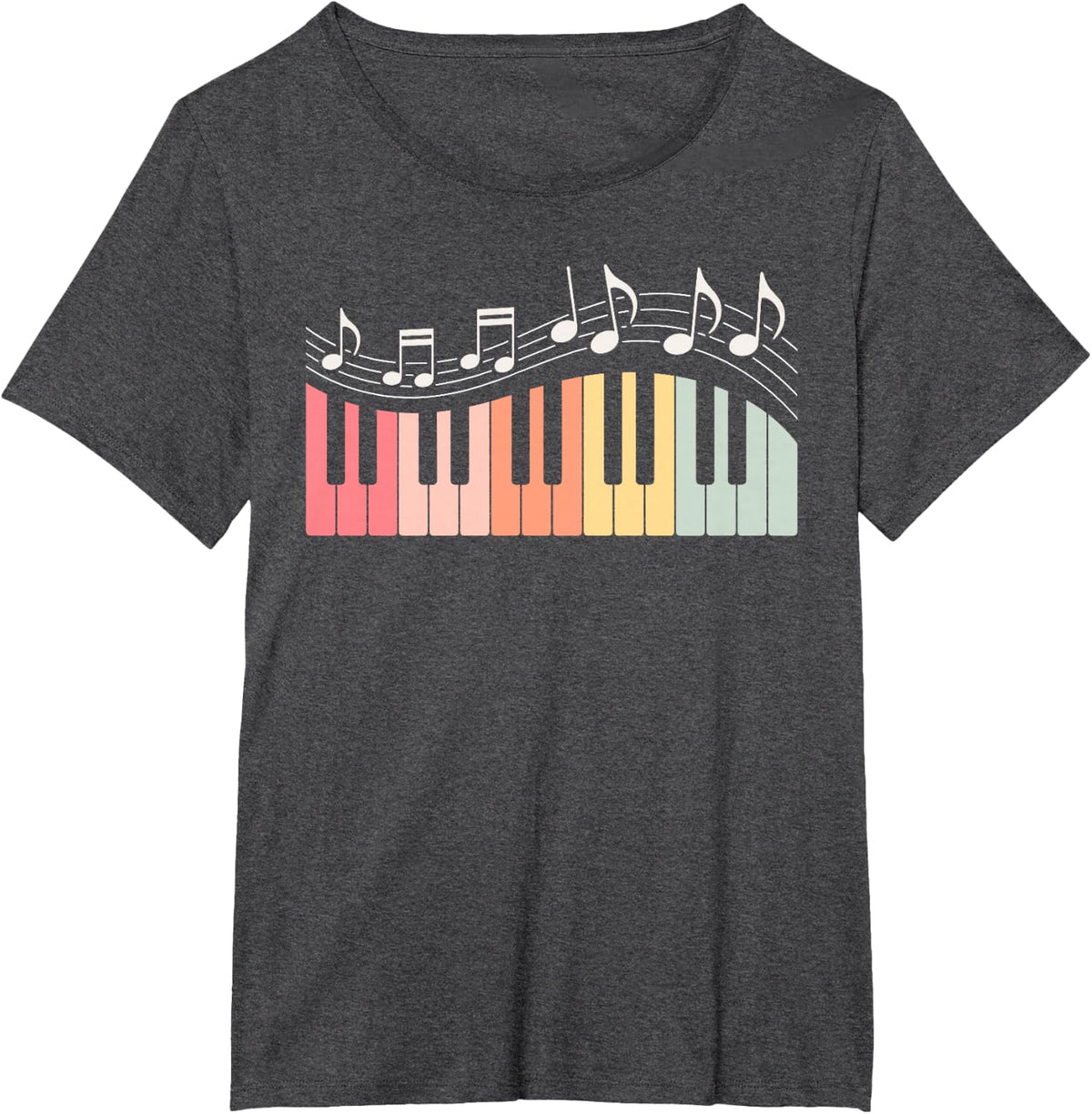 Keyboard Player Art for Men Women Kids Piano Keyboardist T-Shirt - Dark Heather Grey