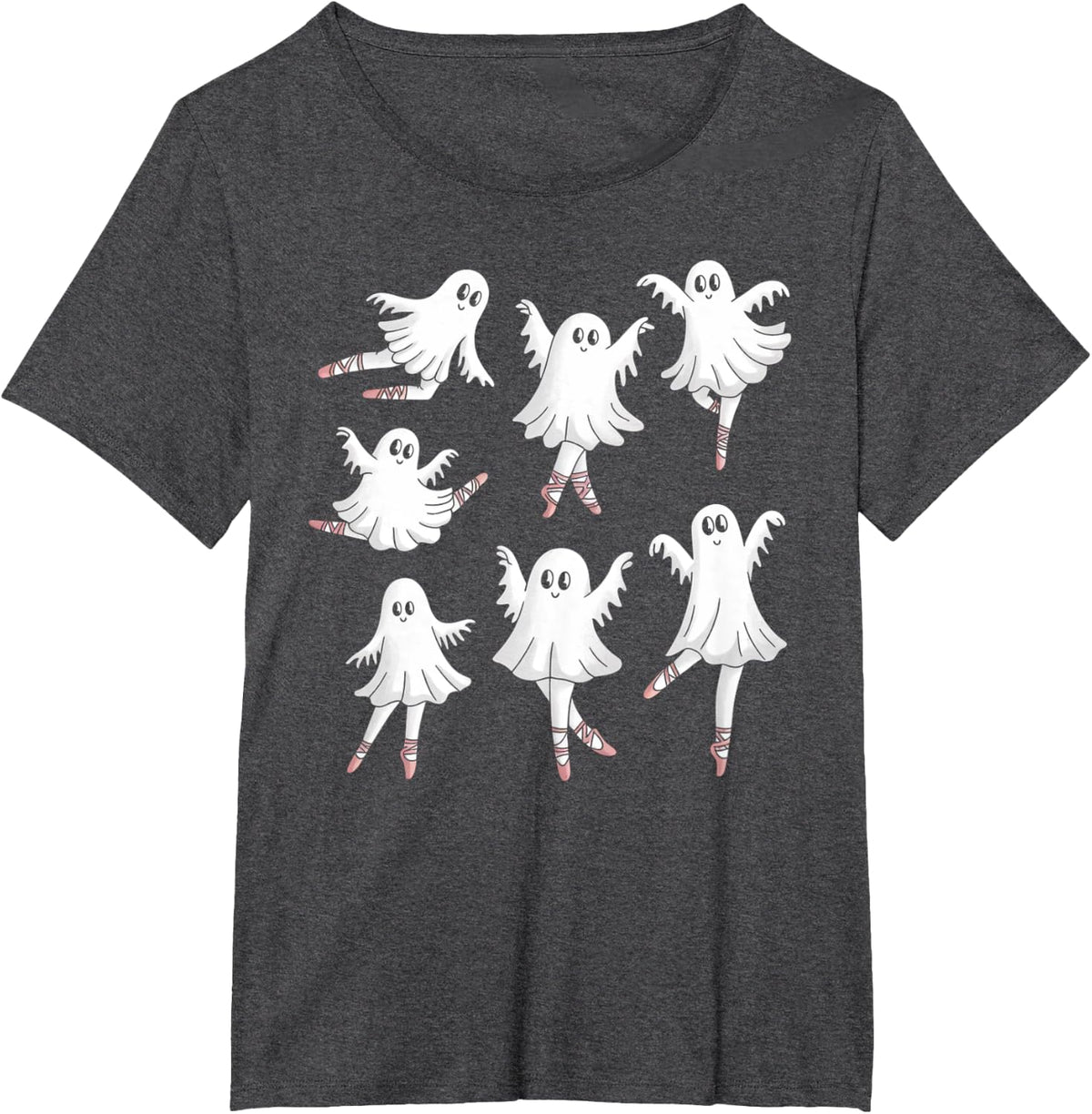 Dancing Ghosts Halloween Ballet Teacher Spooky T-Shirt - Dark Heather Grey