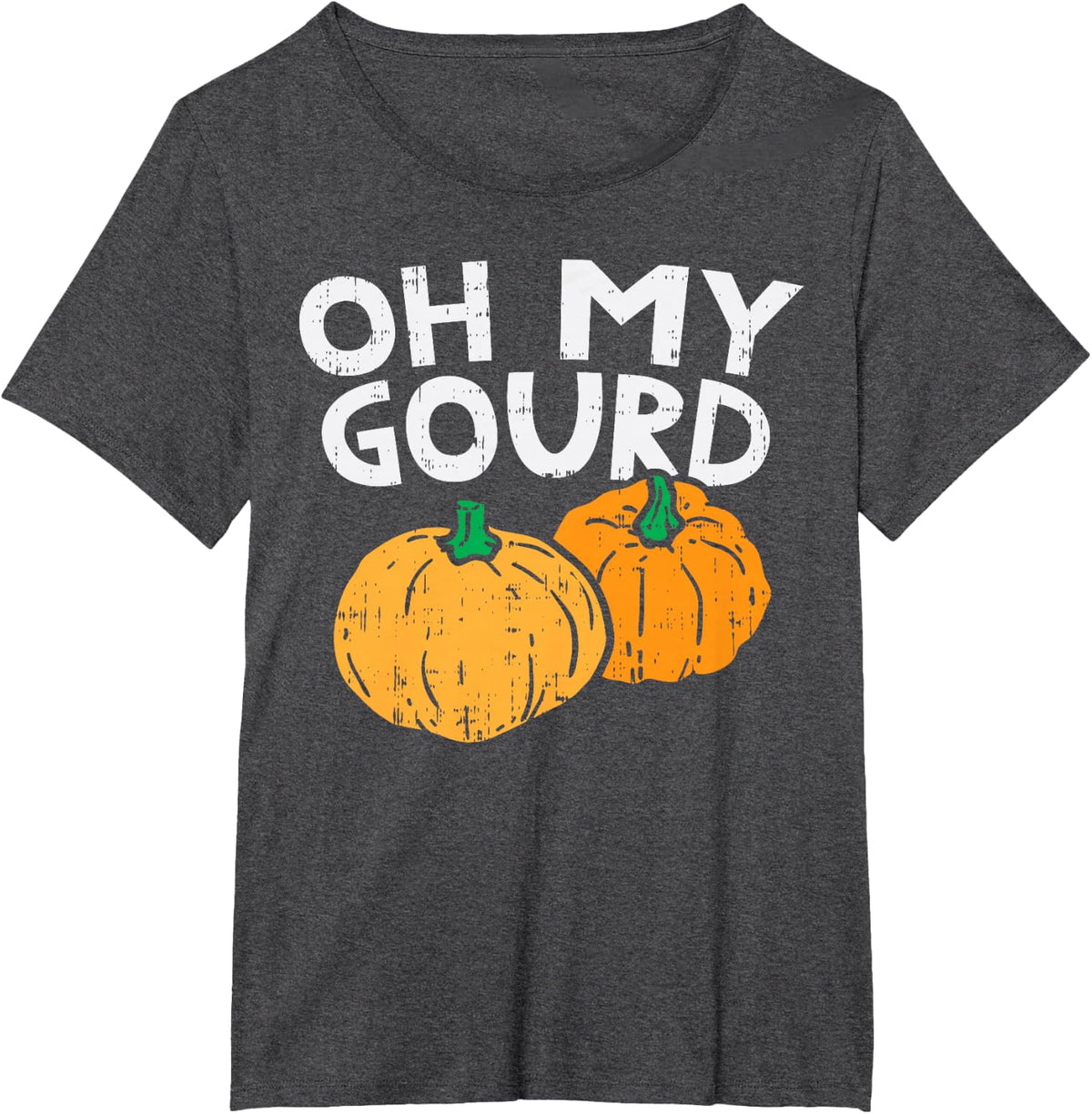 Oh My Gourd Pumpkins Funny Fall And Thanksgiving Gift T-Shirt - Dark Heather Grey