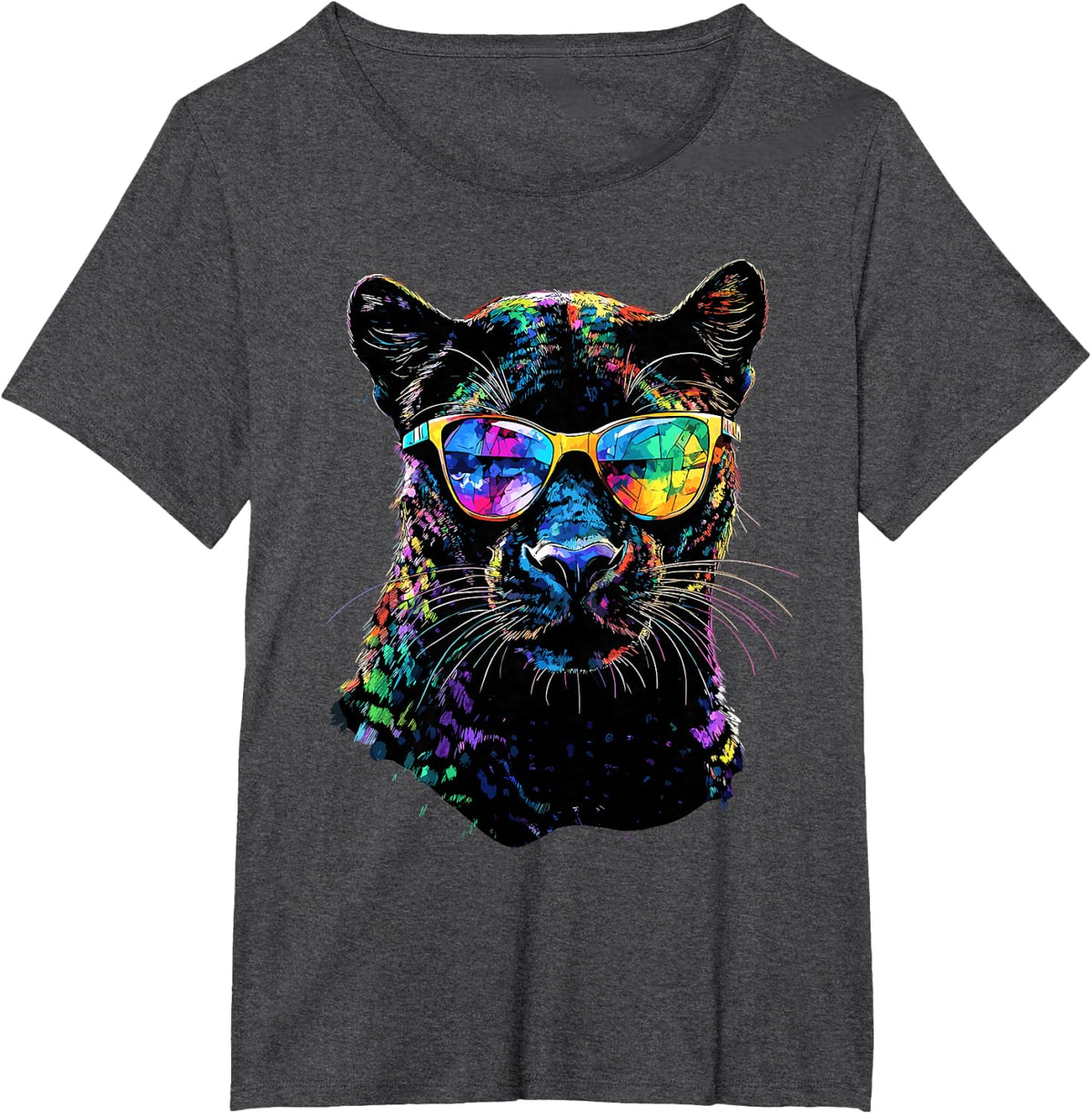Panther Leopard Big Cats Leopards Cute Panthers T-Shirt - Dark Heather Grey