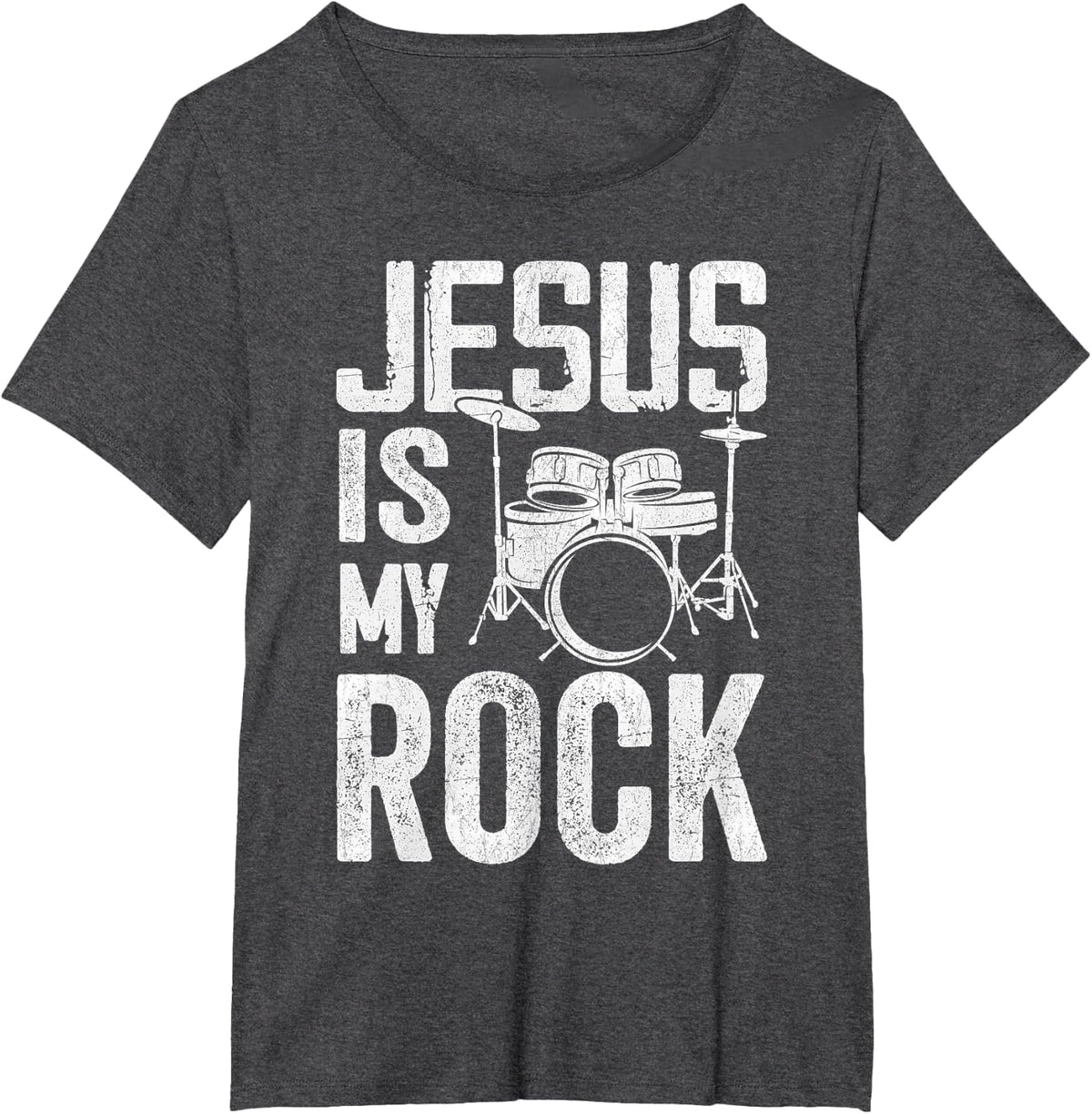 Jesus Is My Rock I Jesus T-Shirt - Dark Heather Grey