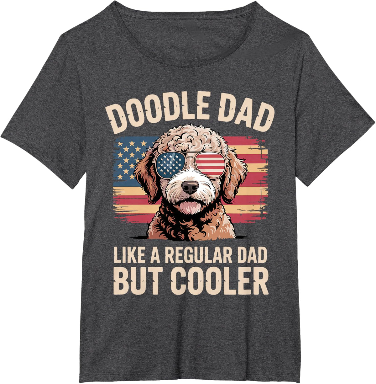 Funny Goldendoodle Art for Men Boys Dad Goldendoodle Lover T-Shirt - Dark Heather Grey