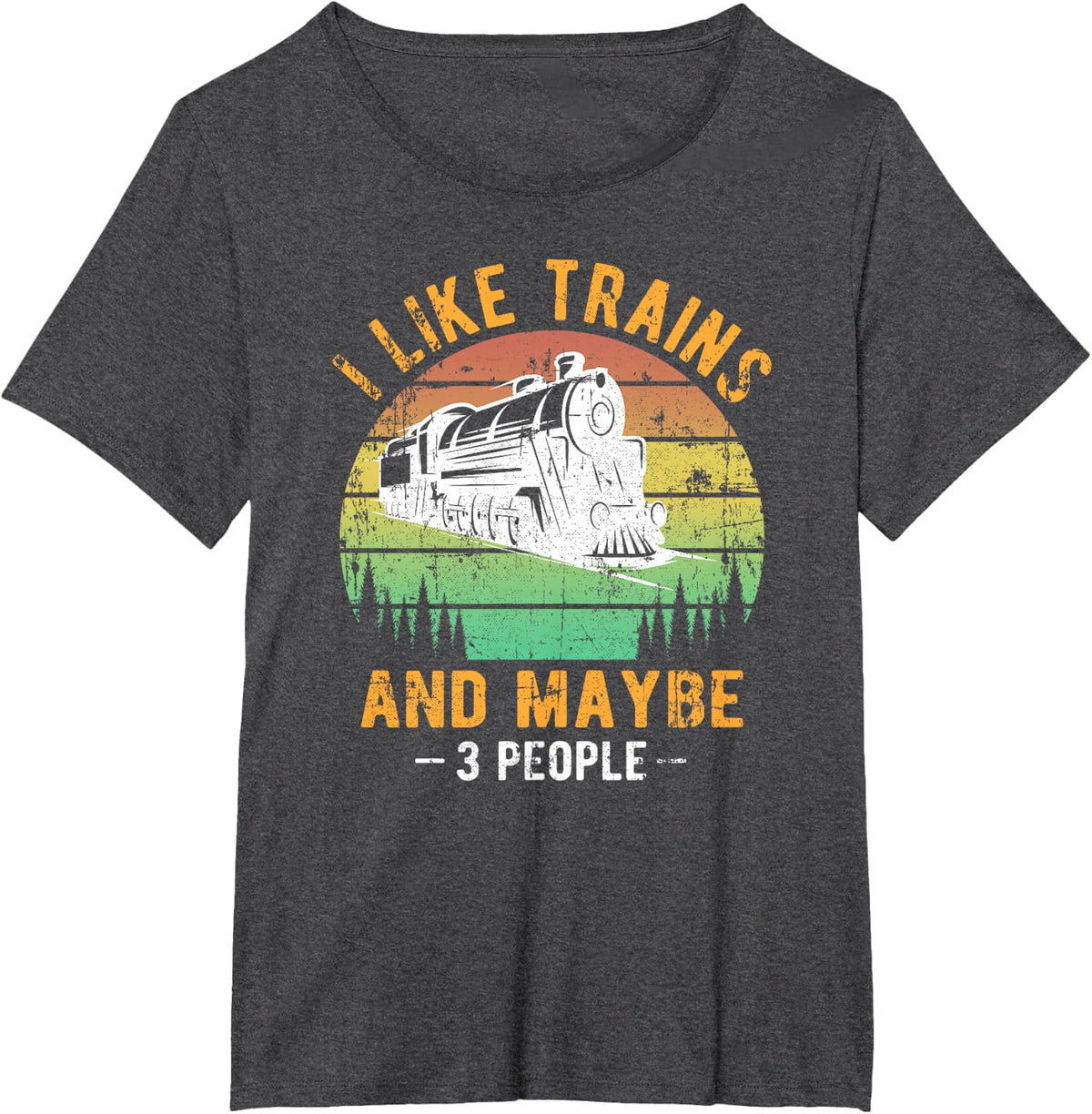 I like Trains Railroad Collector Model Train T-Shirt - Dark Heather Grey