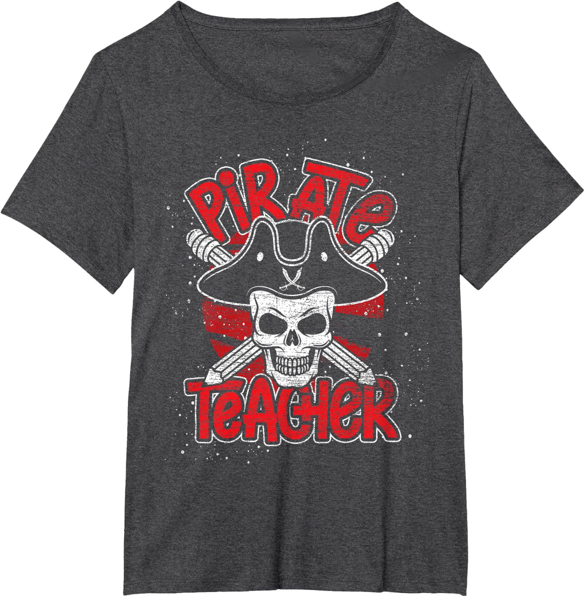 Teaching Gift Idea Pirate Student Learning Teacher T-Shirt - Dark Heather Grey