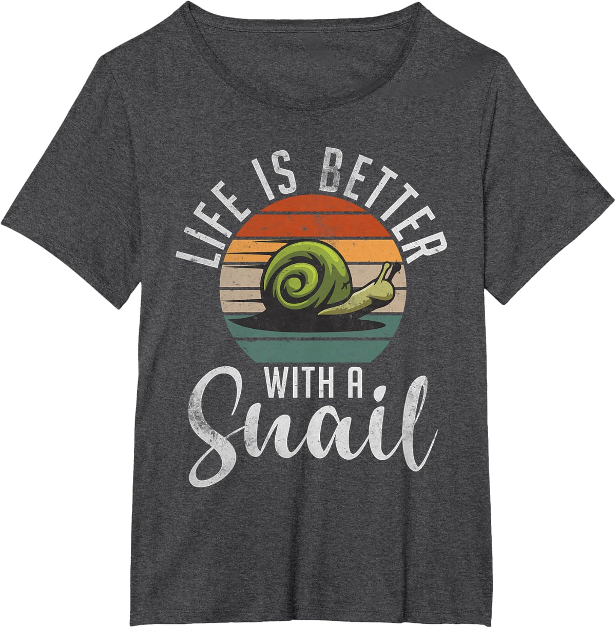 Life is better with a Snail T-Shirt - Dark Heather Grey