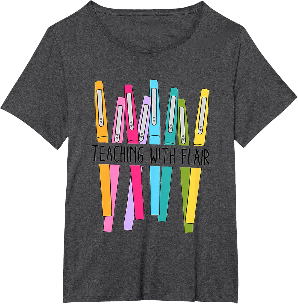 Teaching With Flair 100 Days Of School Teacher Appreciation T-Shirt - Dark Heather Grey