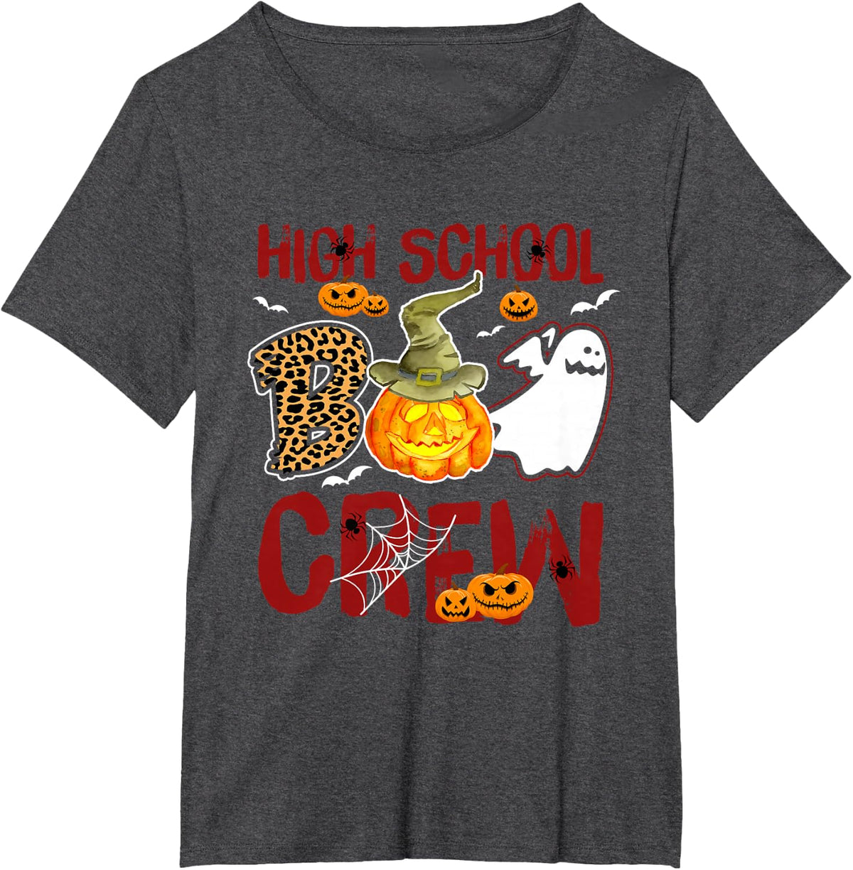 High School Boo Crew Halloween High Schooler Match T-Shirt - Dark Heather Grey