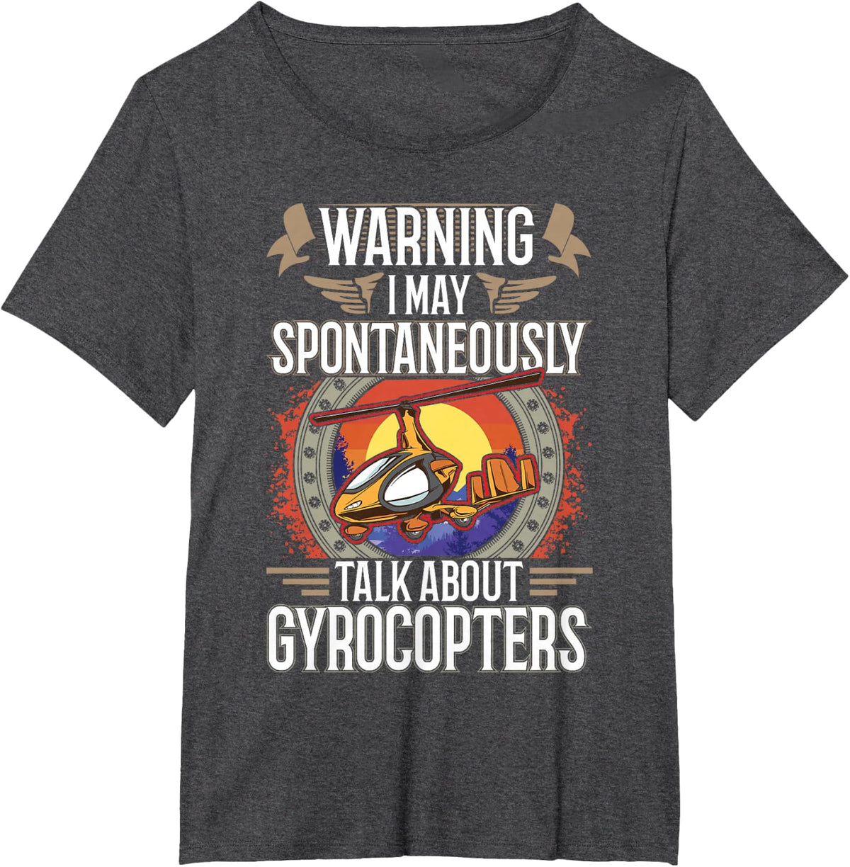 Gyrocopter Autogyro Gyrocopter T-Shirt - Dark Heather Grey