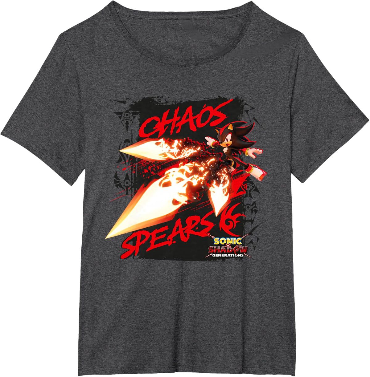 Sonic The Hedgehog, Sonic X Shadow Generations Chaos Spears T-Shirt - Dark Heather Grey