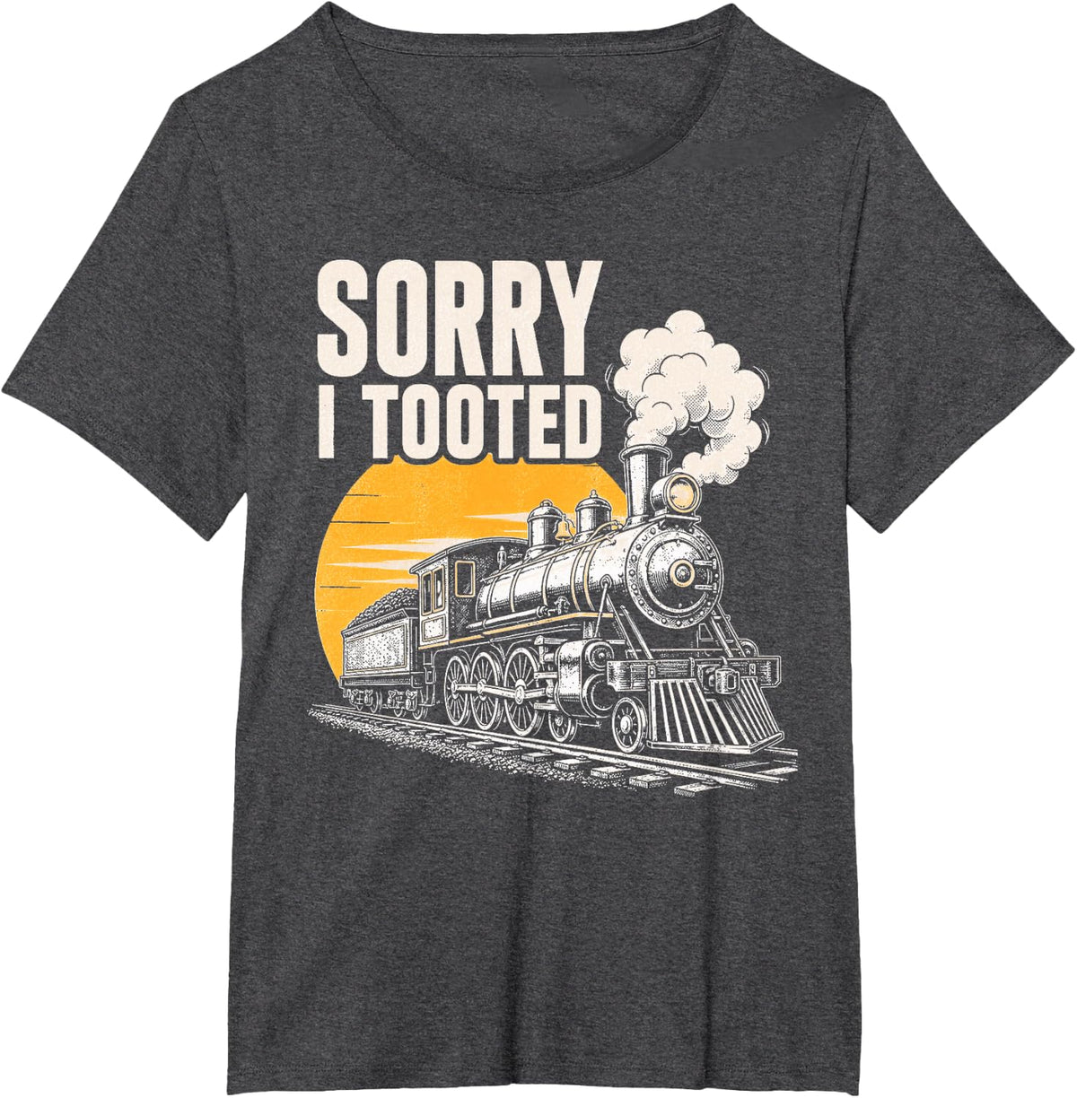 Funny Model Railway Hobby Train Vintage Railroad T-Shirt - Dark Heather Grey