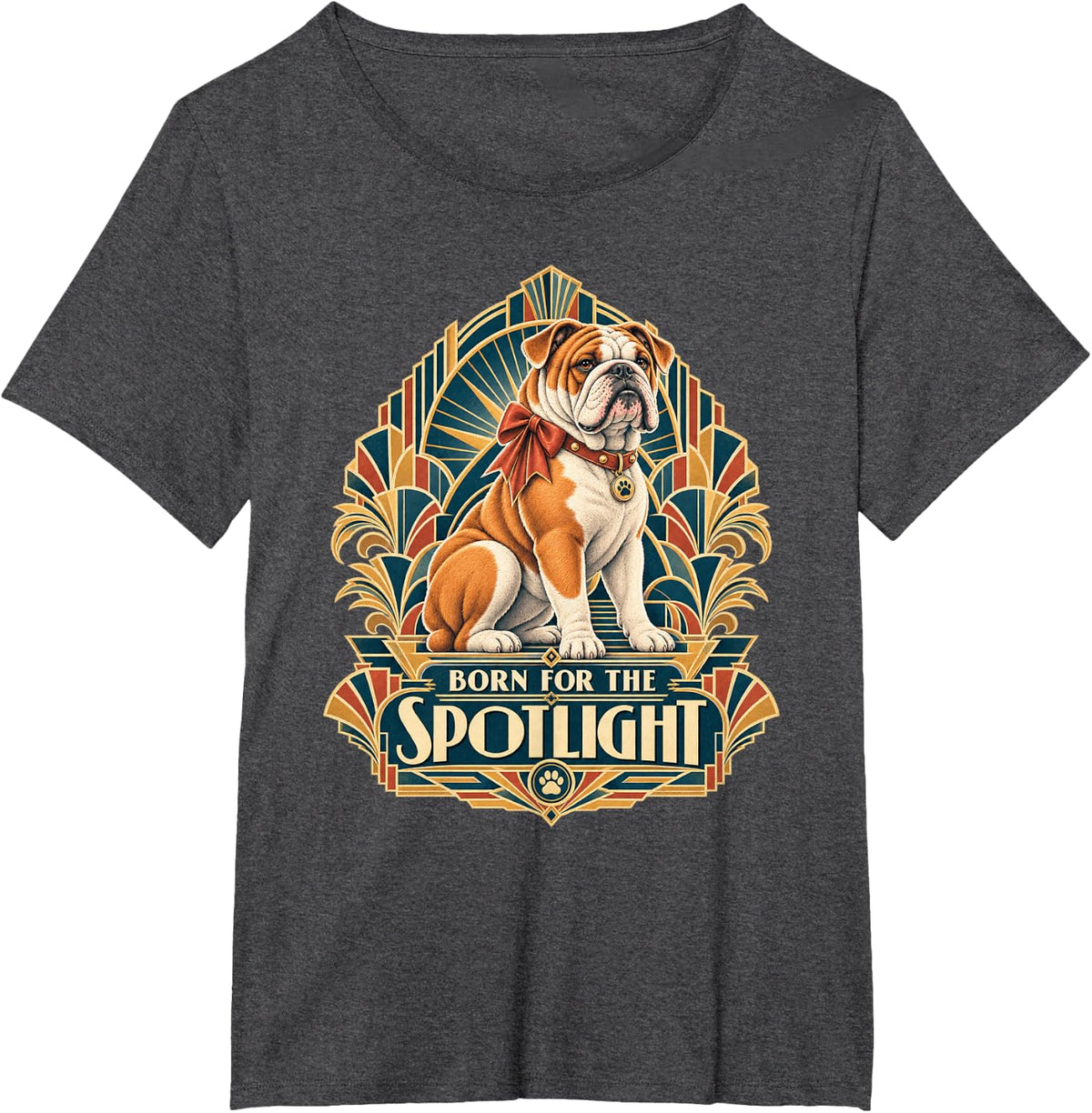 British Bulldog Born for the Spotlight T-Shirt - Dark Heather Grey